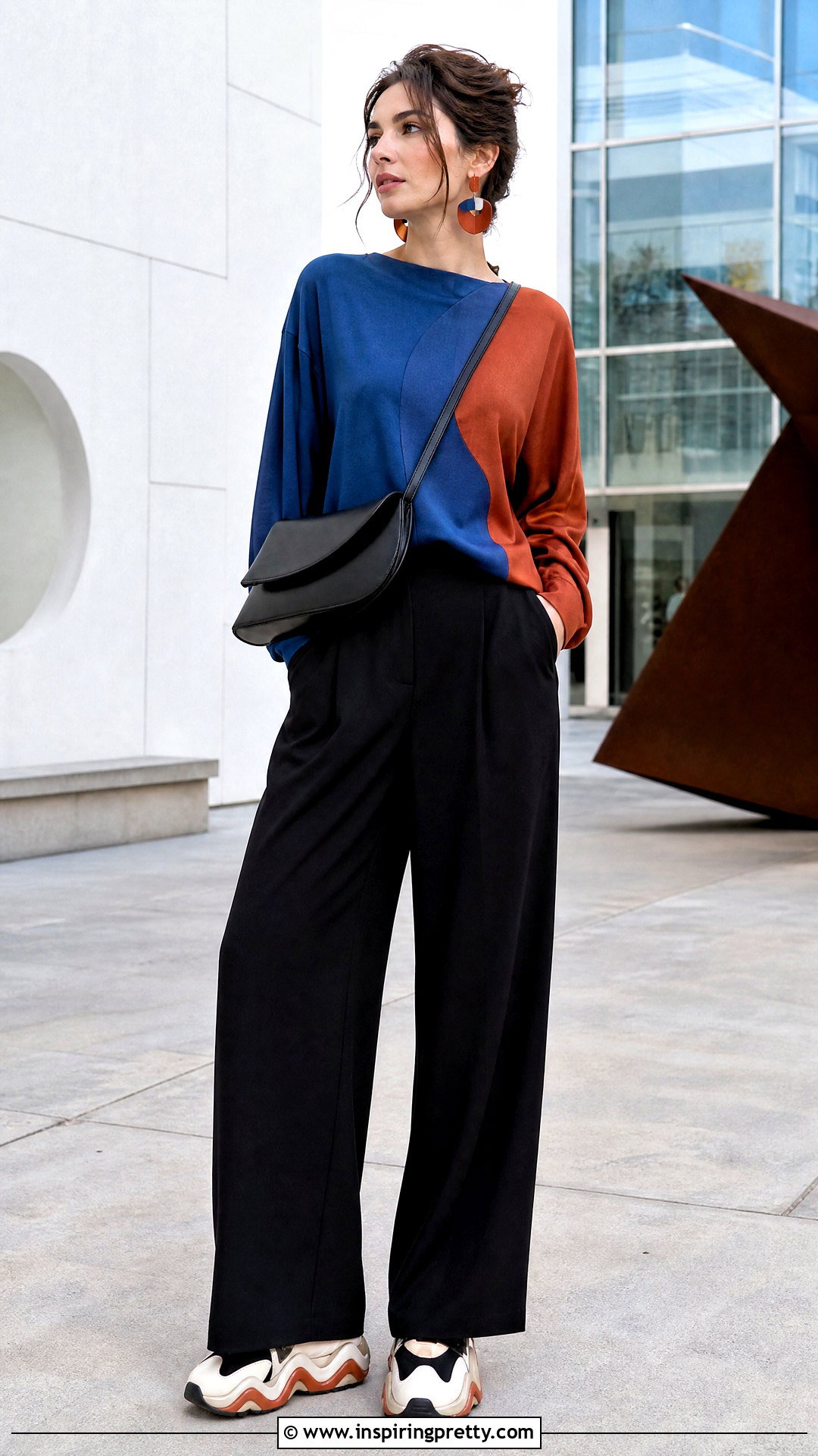 Artsy Color Block Long Sleeve Top Outfit - 50 long sleeve tops aesthetics