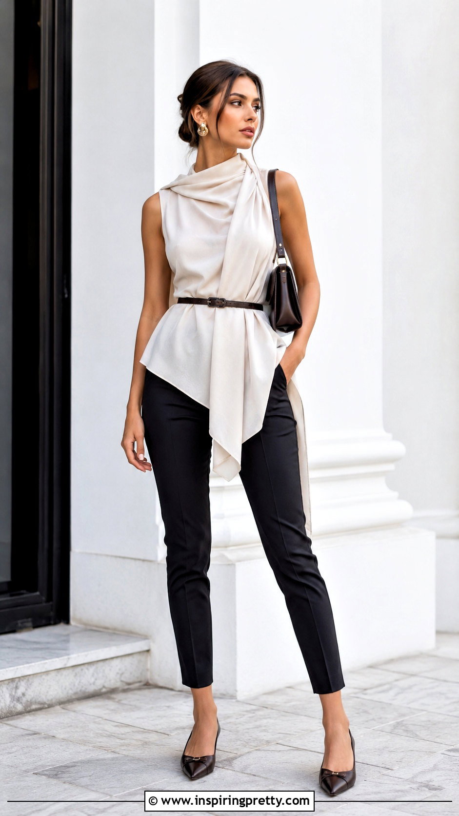 Asymmetric Draped Scarf Top - how to make top from scarf (20 ways)