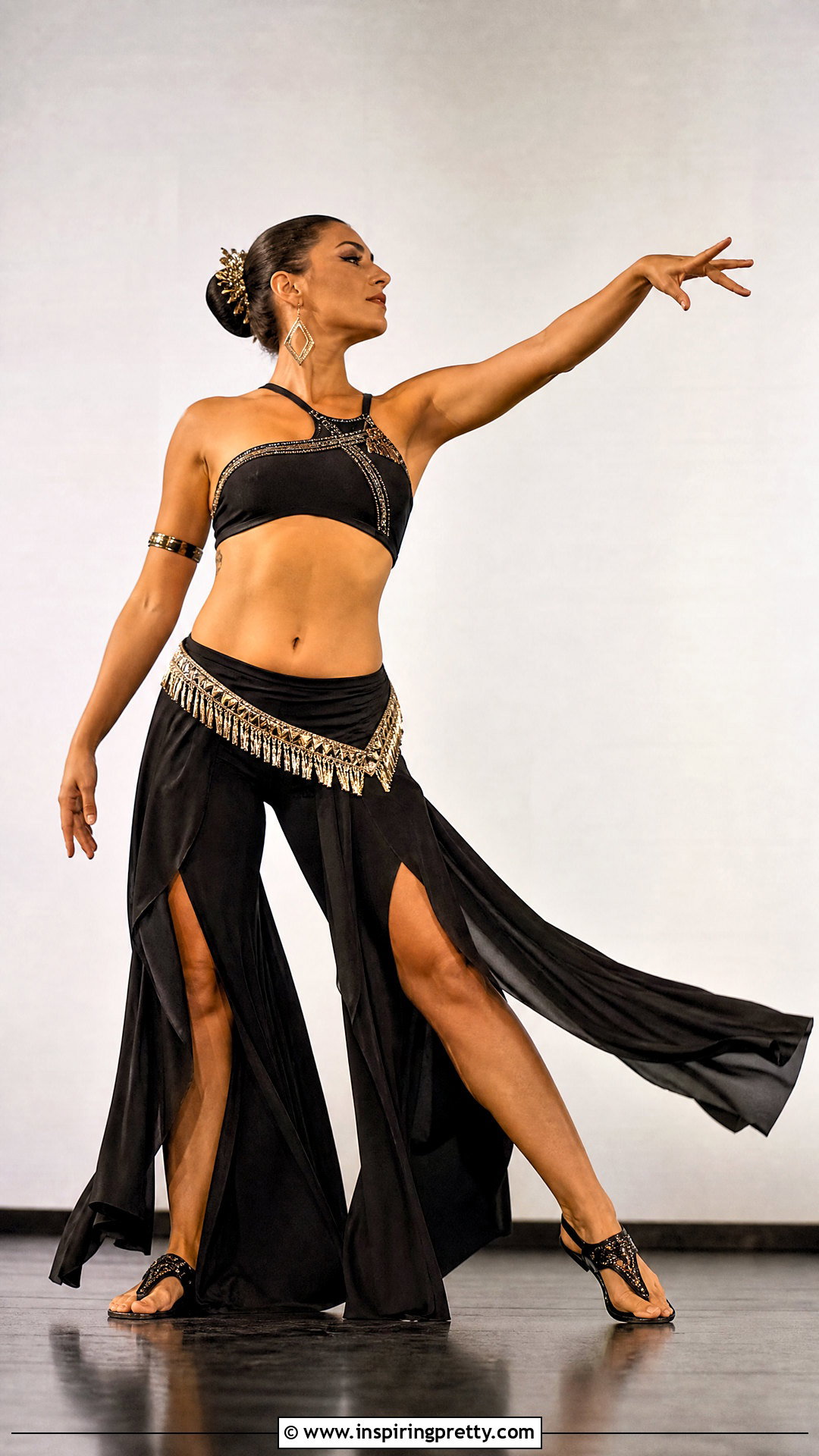 Asymmetrical Belly Dancing Top With Split Pants - 25 belly dancing tops outfit ideas