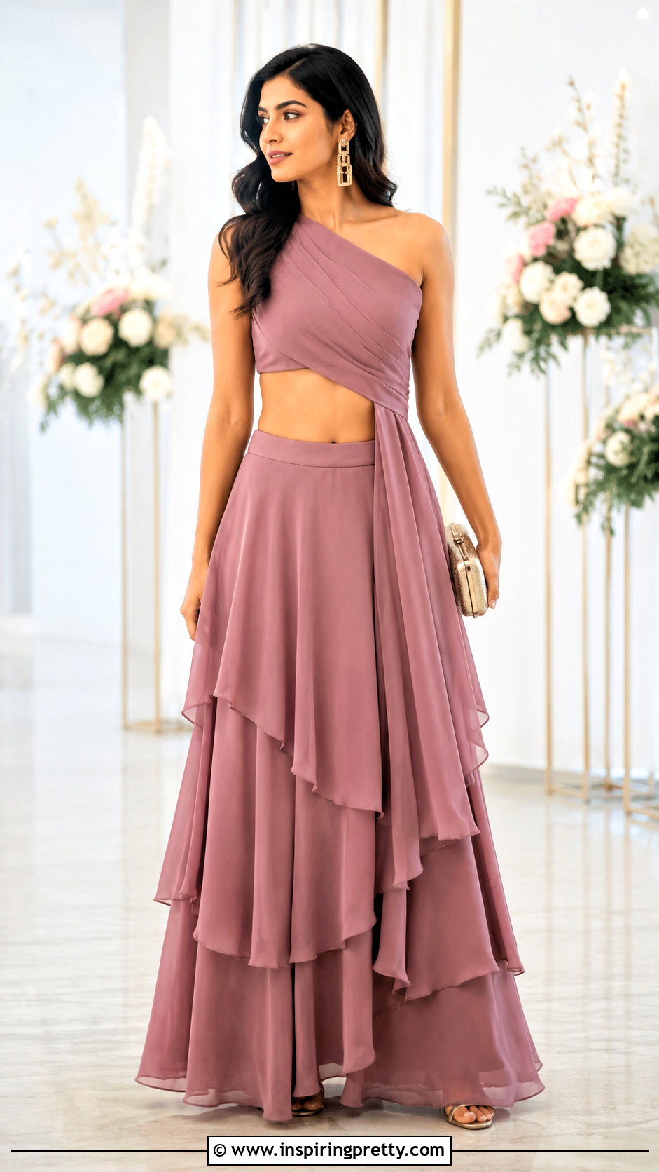 Asymmetrical Crop Top With Layered Lehenga - 20 latest lehenga crop top designs
