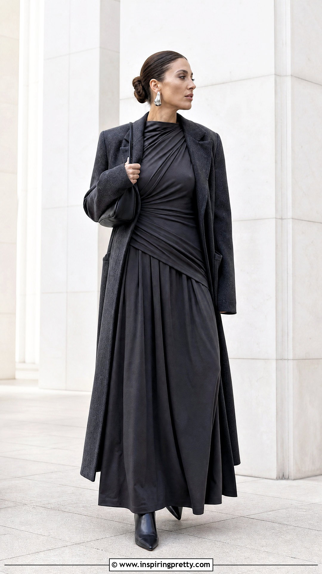 Asymmetrical Draped Top With Maxi Skirt - 20 tops for fall 2024 ideas