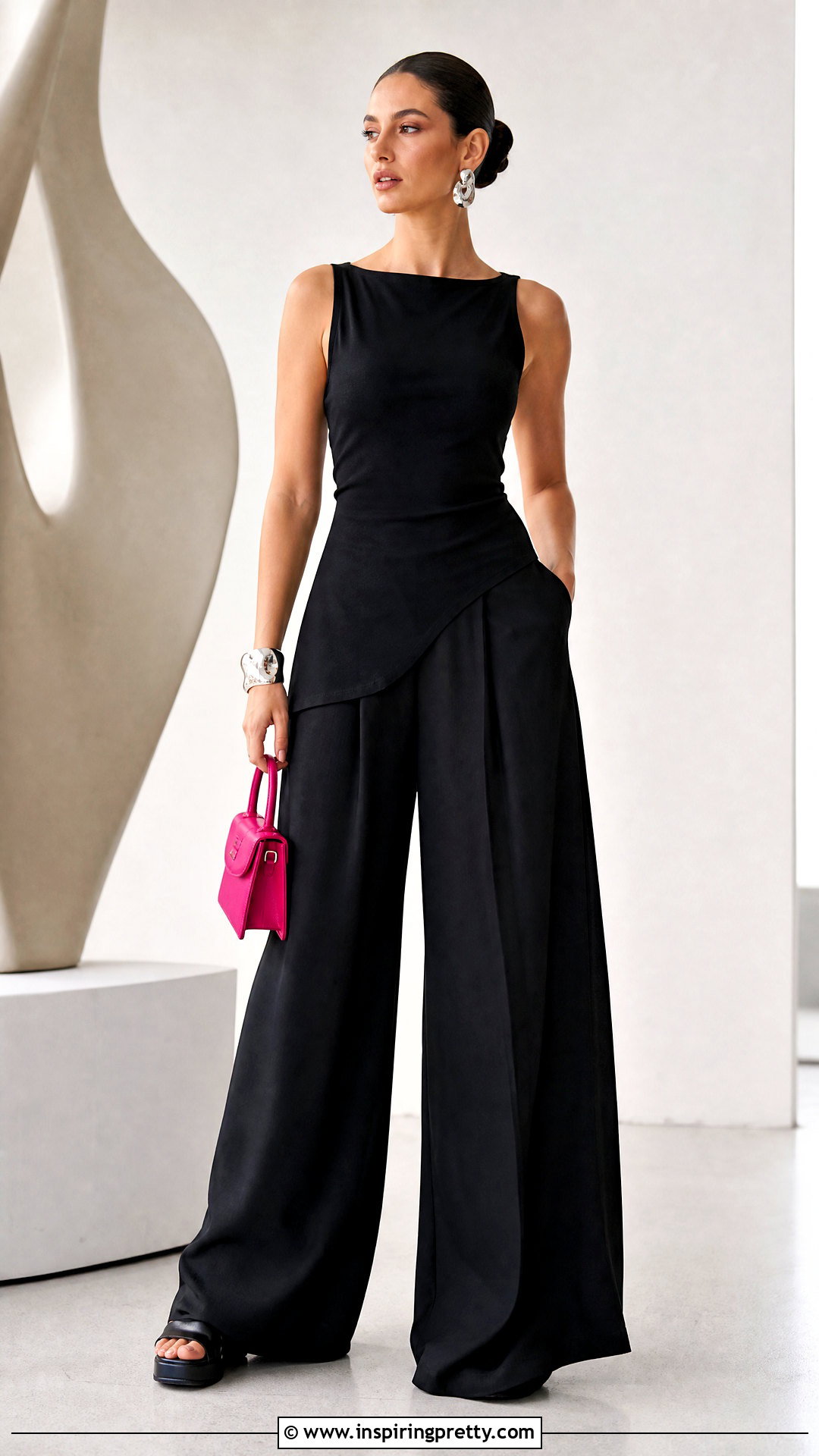 Asymmetrical Hem Tank Top With Palazzo Pants - 25 asymmetrical hem tank top outfit ideas