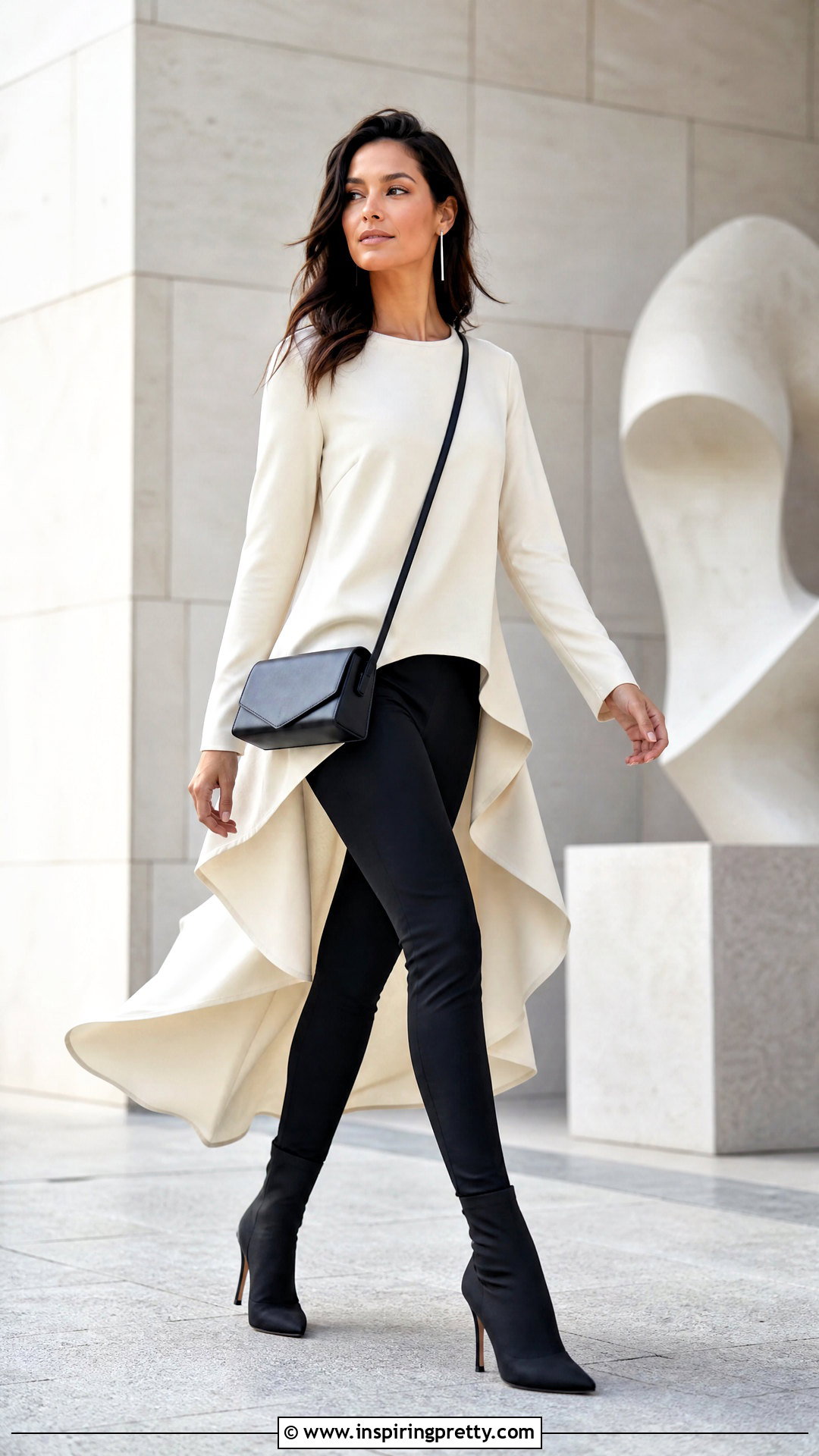 Asymmetrical Hem Top With Leggings - 25 dressy top with leggings