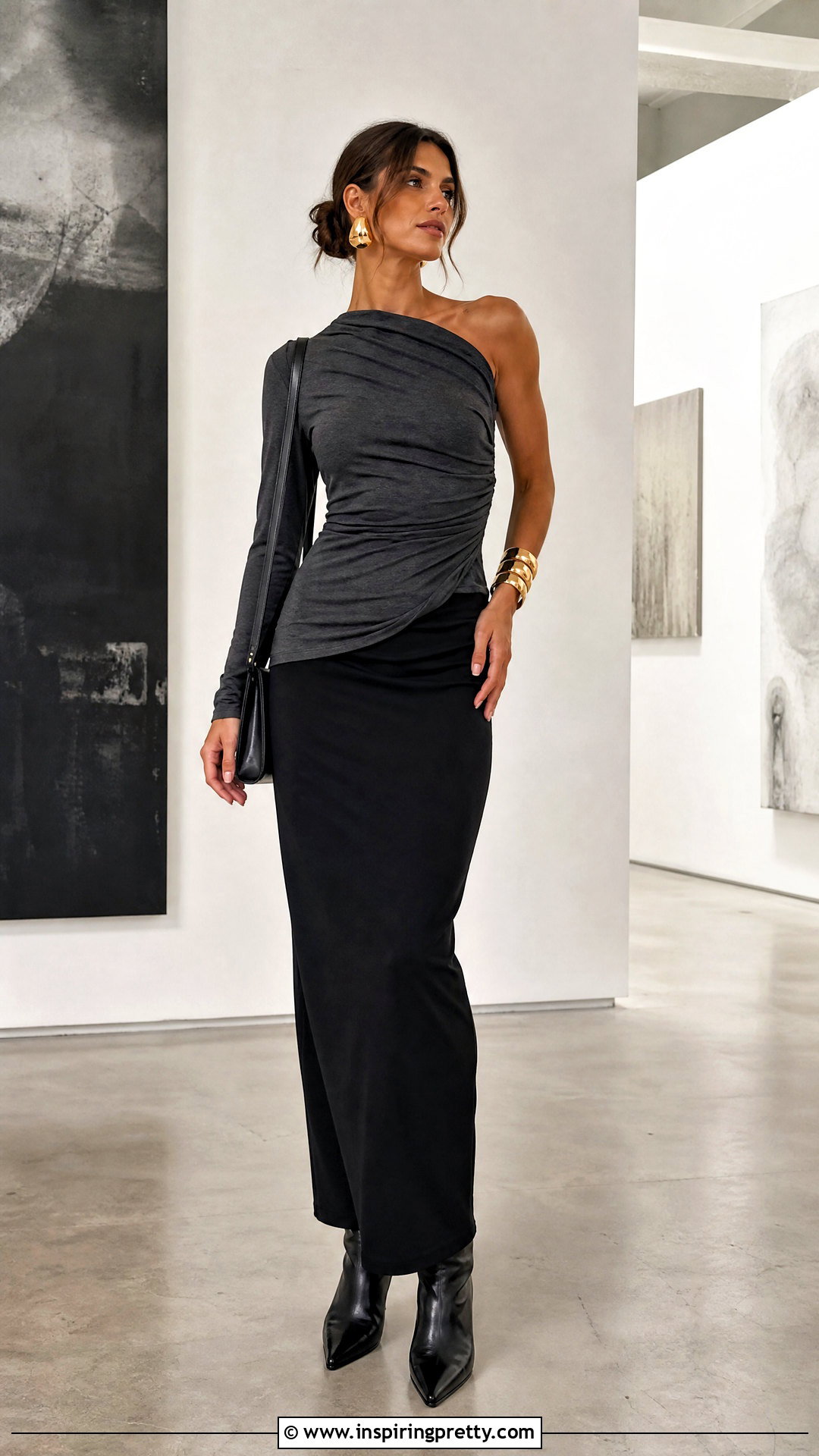 Asymmetrical Long Sleeve Top And Maxi Skirt Outfit - 20 subversive diy top outfit ideas