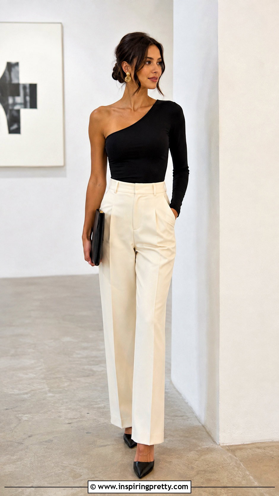Asymmetrical Long Sleeve Top With Tailored Pants - 25 Fashion Nova Long Sleeve Tops outfit ideas
