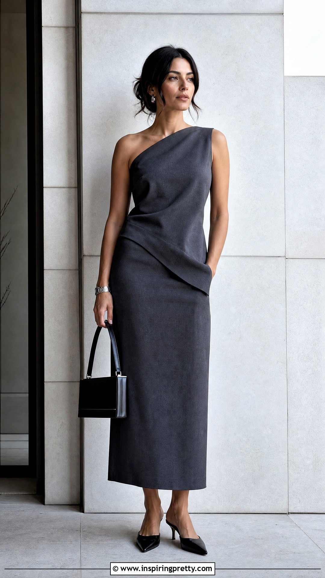 Asymmetrical Sleeveless Top With Column Skirt - 50 sleeveless tops for women