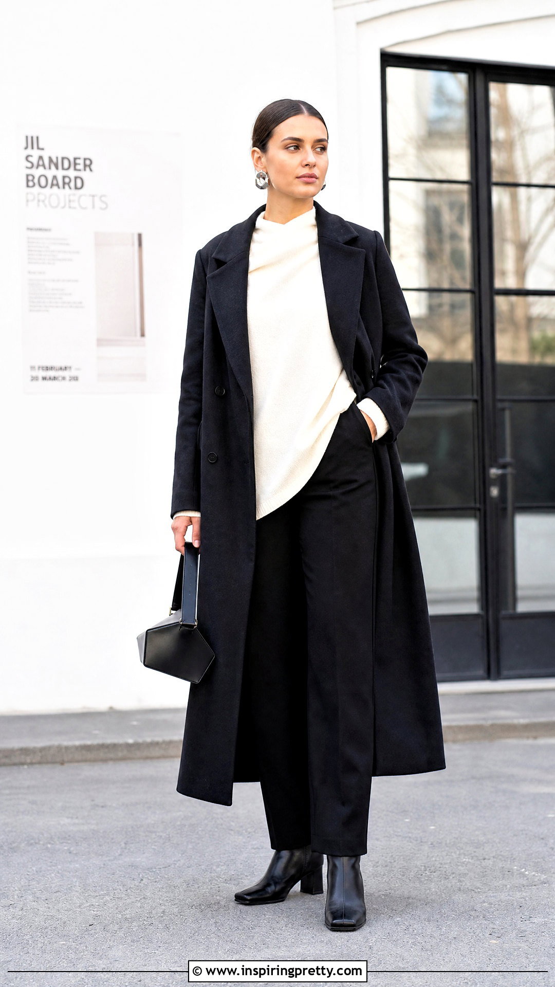 Asymmetrical Sweater With Black Pants - 50 winter tops for women