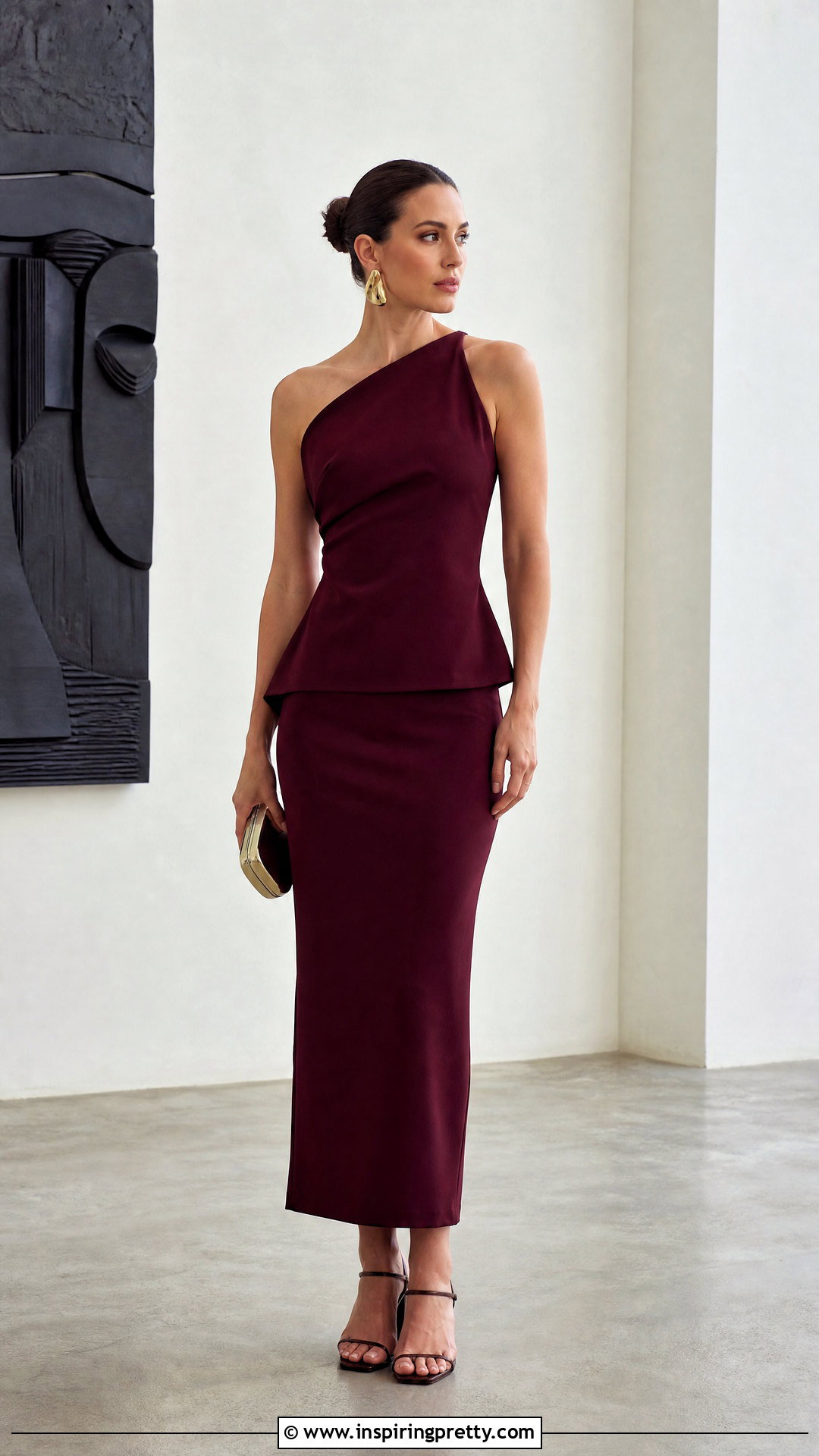 Asymmetrical Top And Column Skirt Outfit - 50 top styles