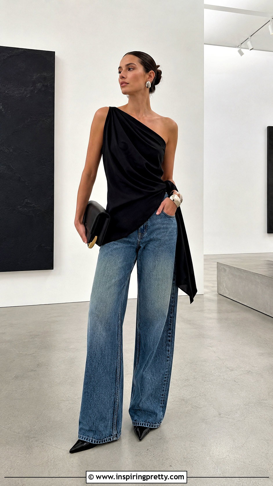 Asymmetrical Top With Jeans - 25 Dressy Tops For Jeans