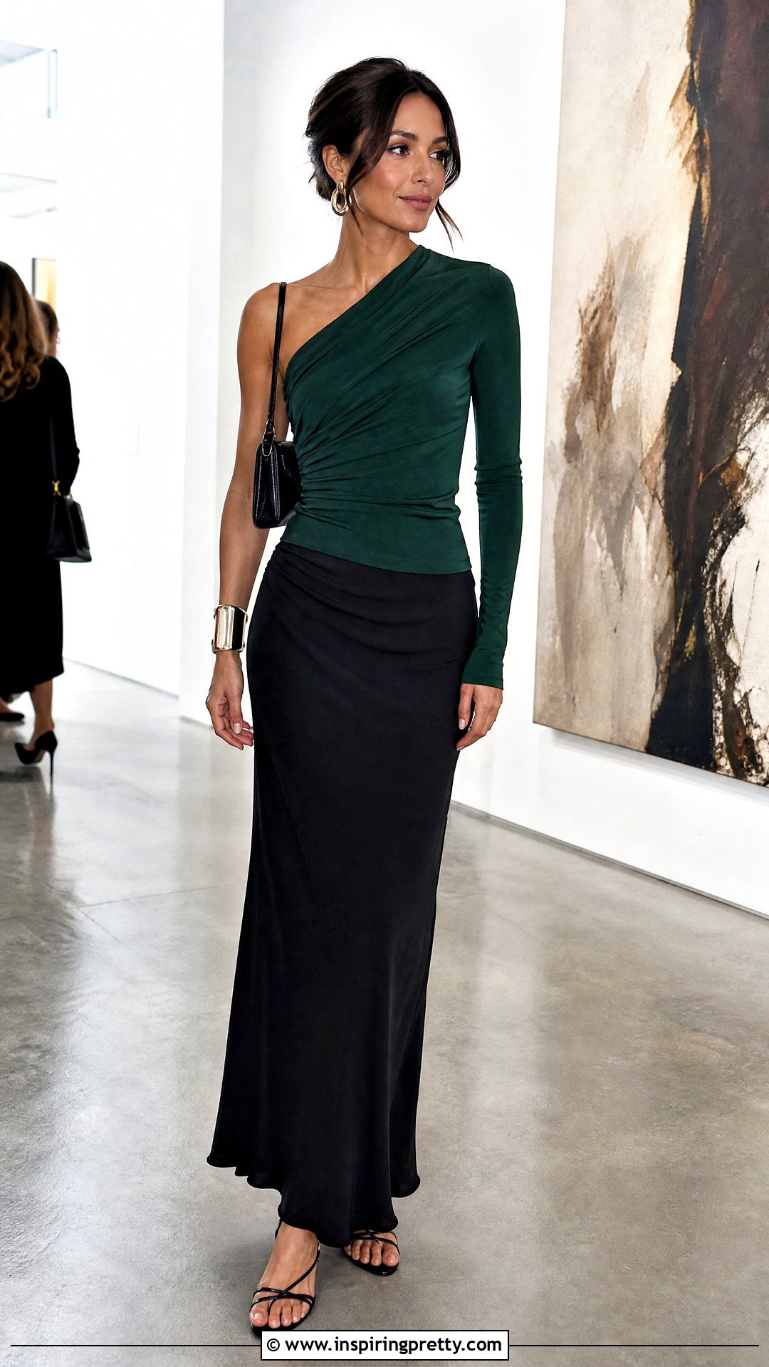 Asymmetrical Top With Maxi Skirt - 50 chic tops outfit ideas