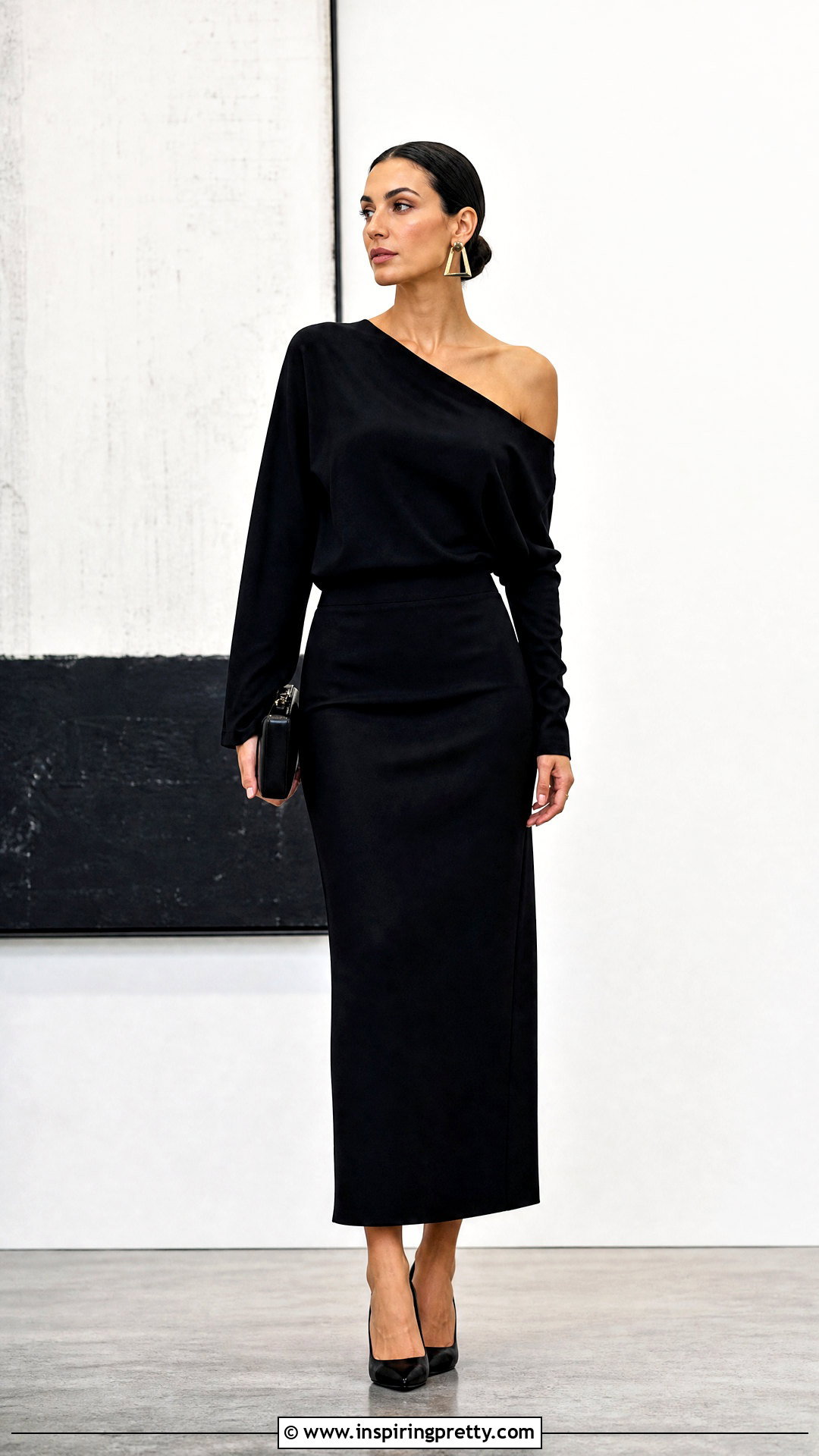 Asymmetrical Top With Midi Skirt - 50 fancy top outfit ideas