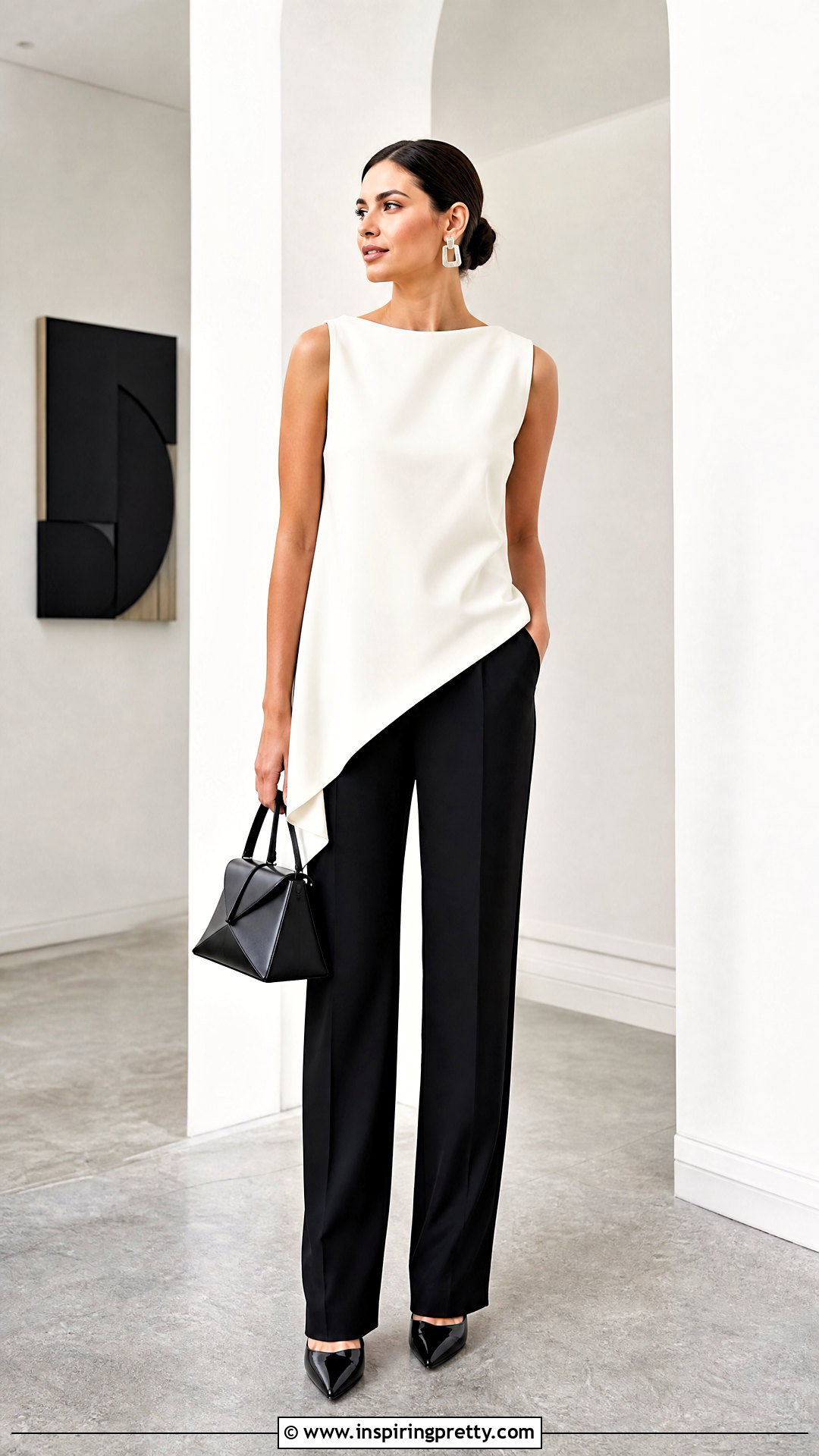 Asymmetrical Top With Straight Leg Pants - 50 beautiful top designs