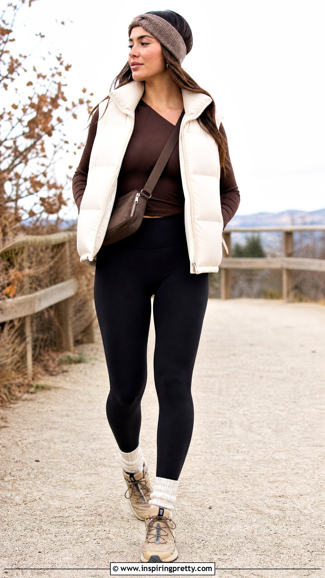 Asymmetrical Workout Top With Puffer Vest - 25 Asymmetrical Workout Top outfit ideas