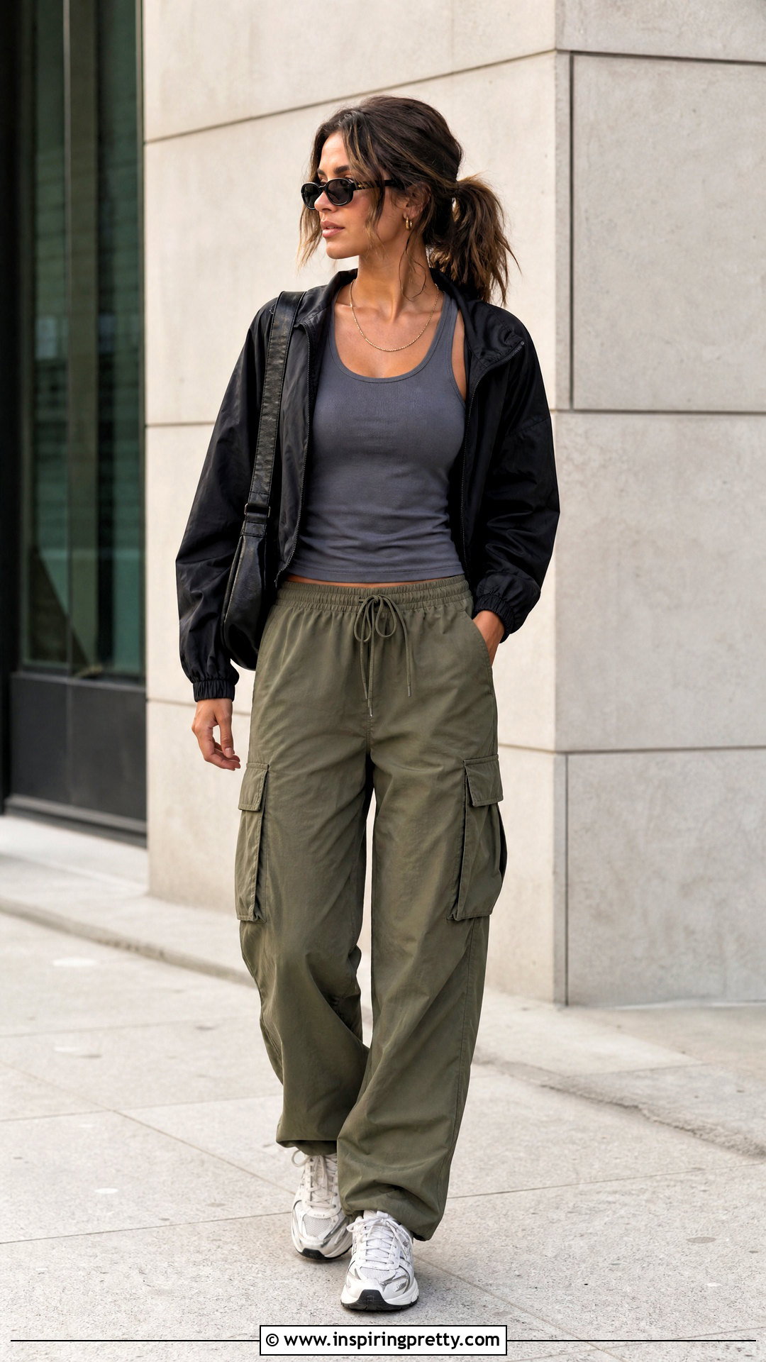 Athleisure Tank Top With Cargo Pants - 25 athleisure tank tops outfit ideas