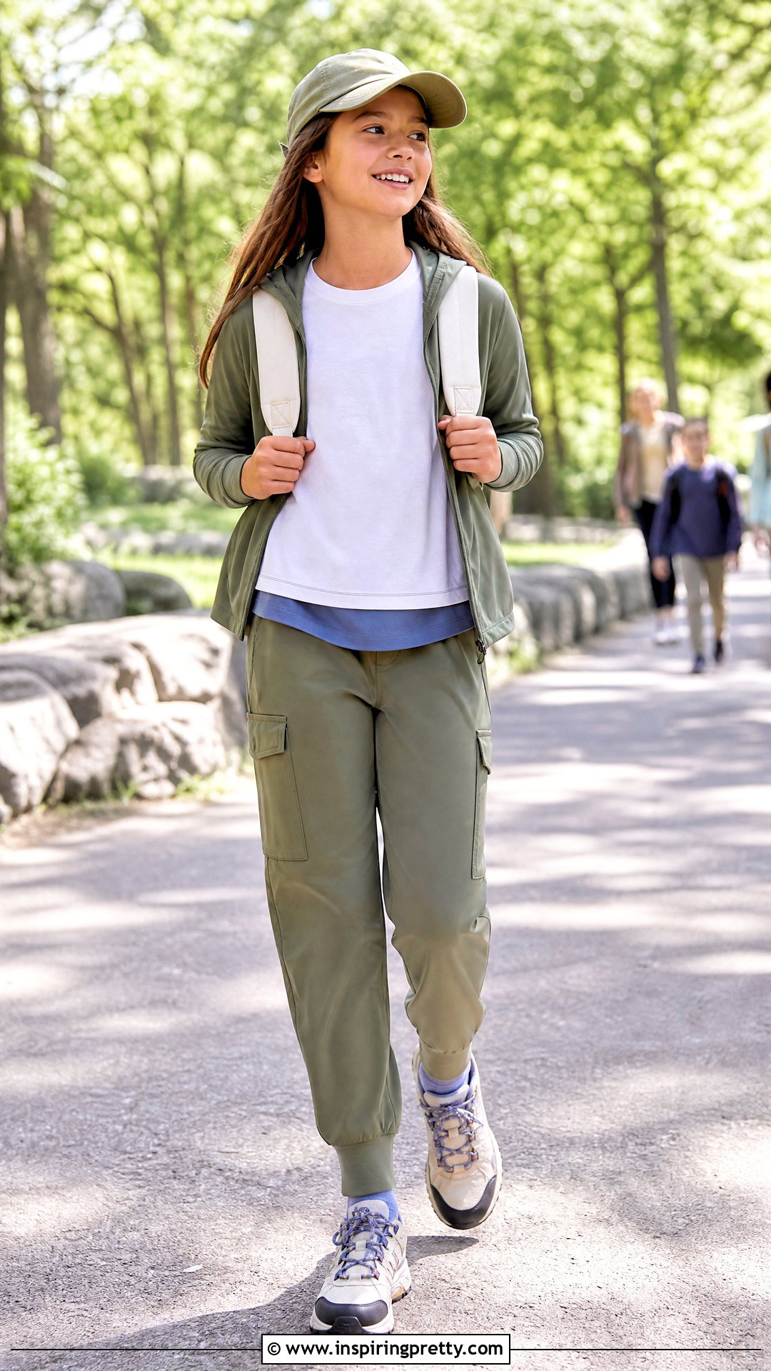 Athleta Girl Double Up Tee With Cargo Joggers - 20 athleta girl tops outfit ideas