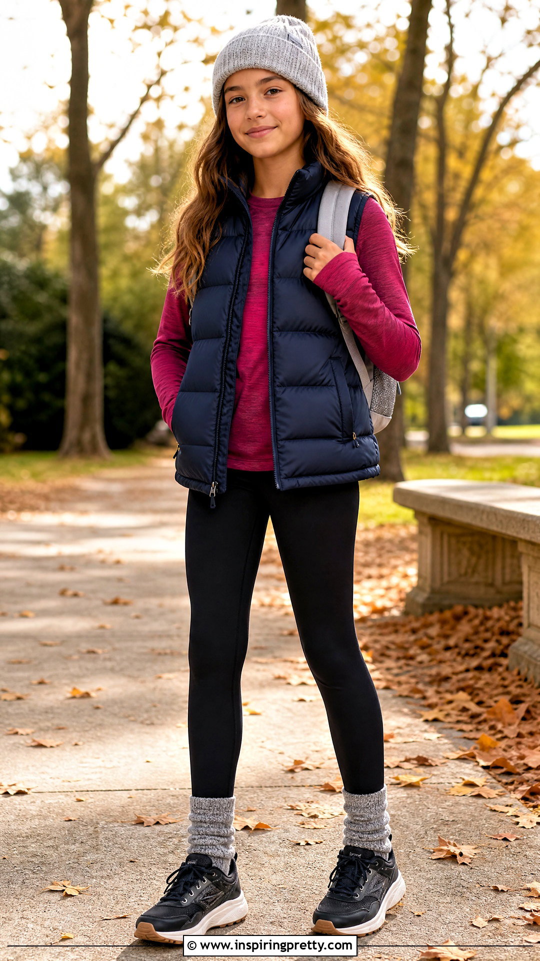 Athleta Girl Long Sleeve Top With Puffer Vest - 20 athleta girl tops outfit ideas