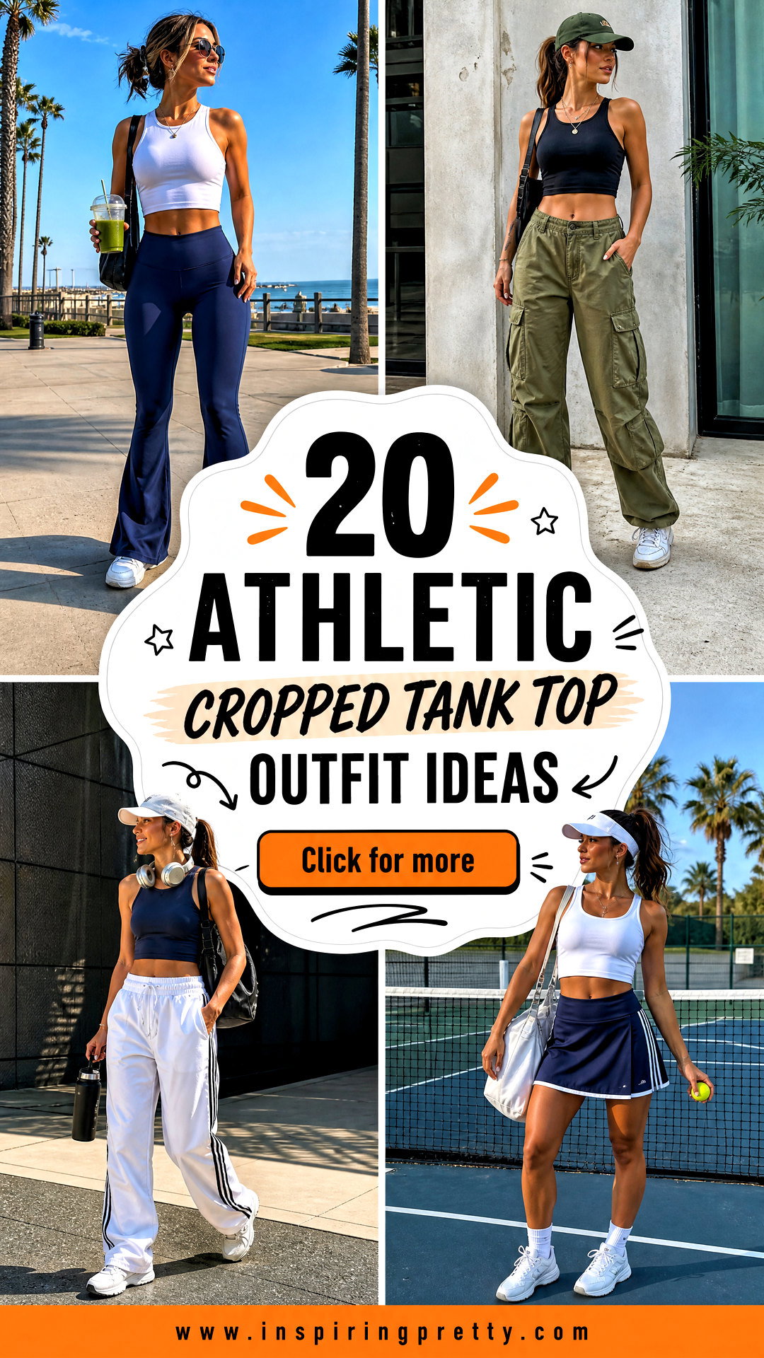20 Athletic Cropped Tank Top Outfit Ideas for Summer Style - 20 Athletic Cropped Tank Top Outfit Ideas for Summer Style