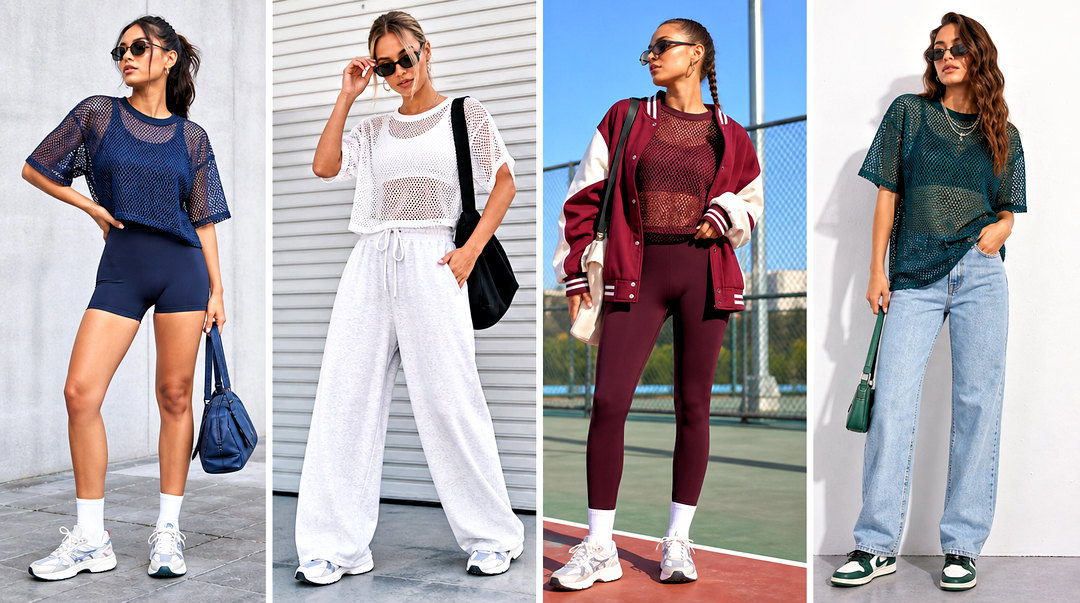 20 Athletic Mesh Top Outfit Ideas for Sporty Street Style