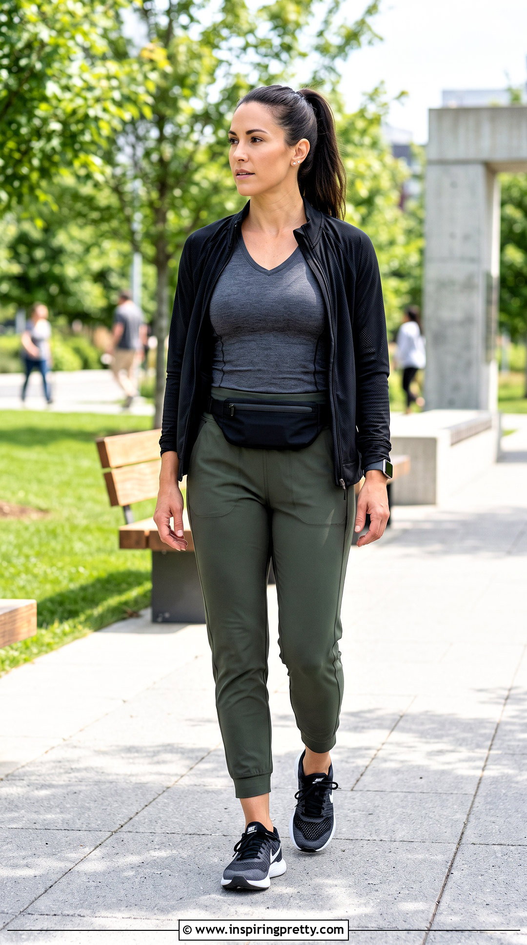 Athletic V Neck Top With Joggers - 50 tops for big busted women