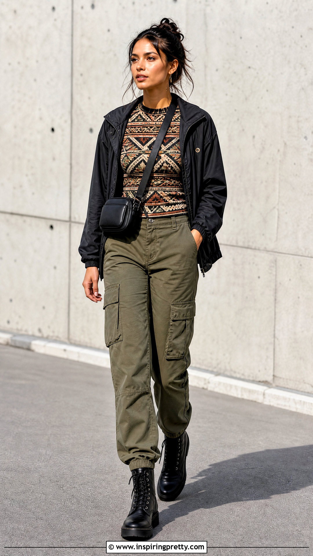 Aztec Top With Cargo Pants And Combat Boots - 25 Aztec Top Outfit ideas