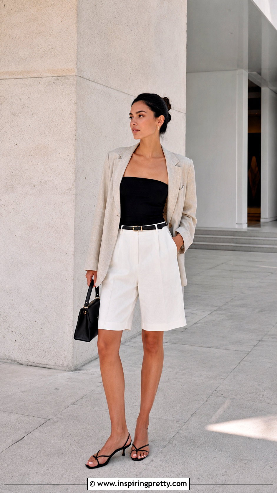 Babaton Eyecatcher Tube Top With Bermuda Shorts - 20 babaton eyecatcher tube top outfit ideas