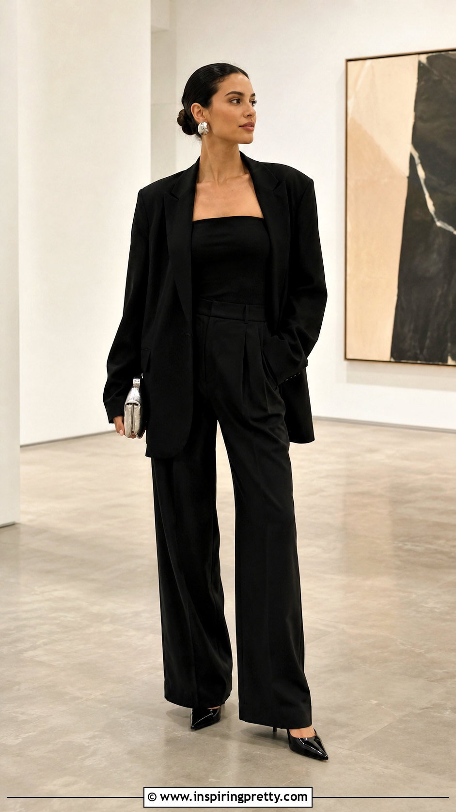 Babaton Eyecatcher Tube Top With Black Blazer And Pants - 20 babaton eyecatcher tube top outfit ideas