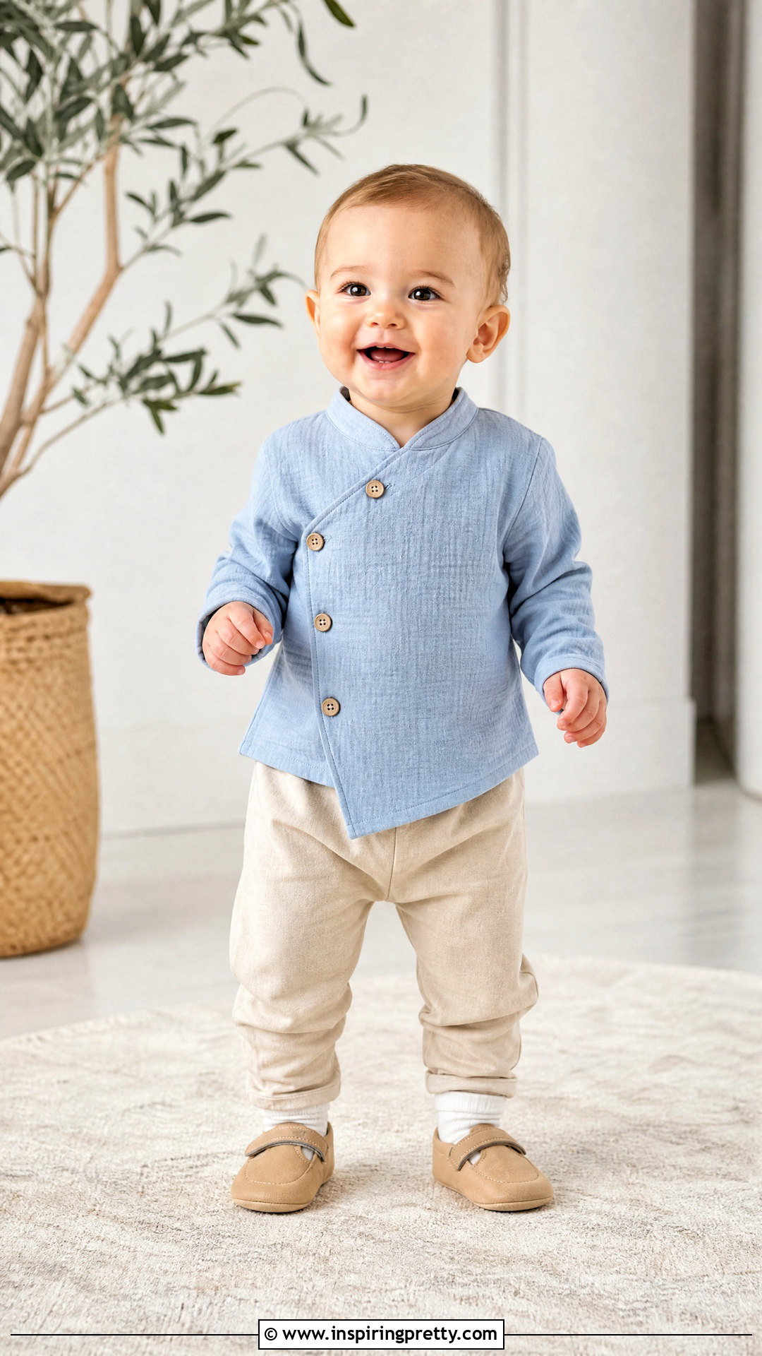 Baby Asymmetrical Button Top - 50 baby top designs