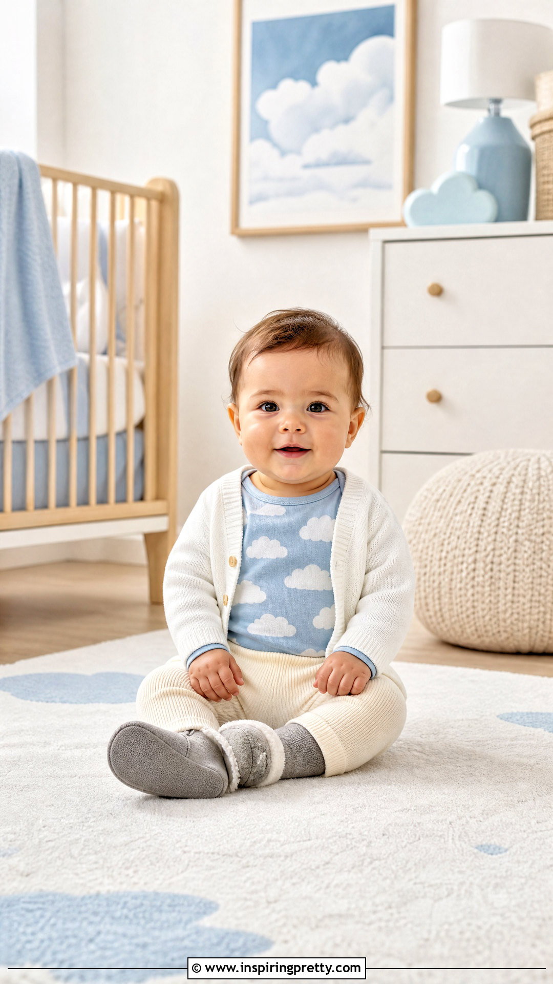 Baby Cloud Print Top - 50 baby top designs