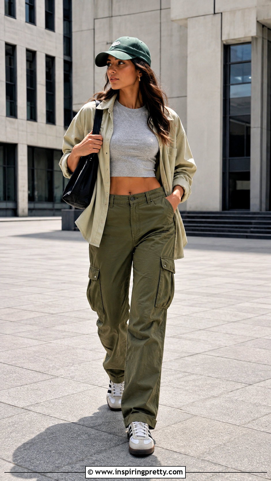 Baby Midriff Top With Cargo Pants - 50 midriff top outfit ideas