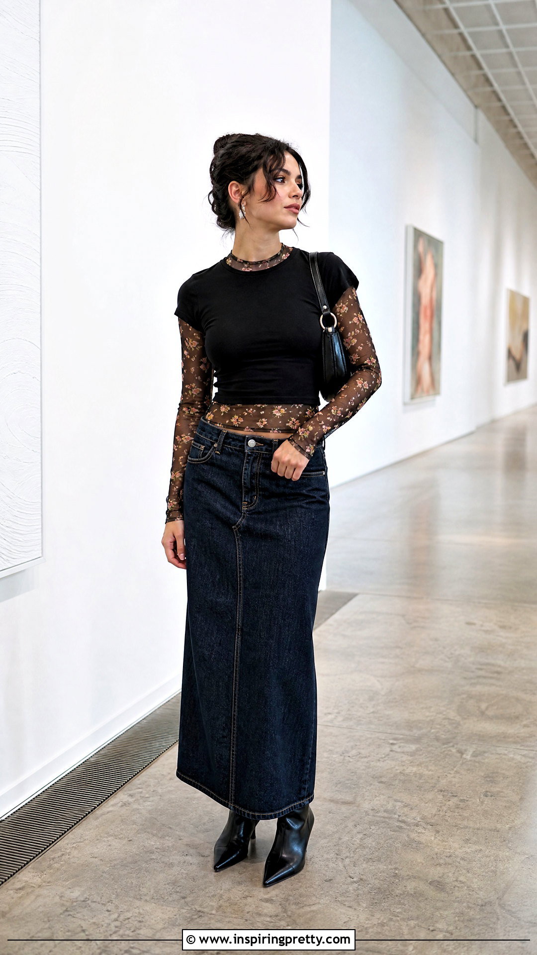 Baby Tee Over Mesh Top Layered Outfit - 50 layered tops outfit ideas