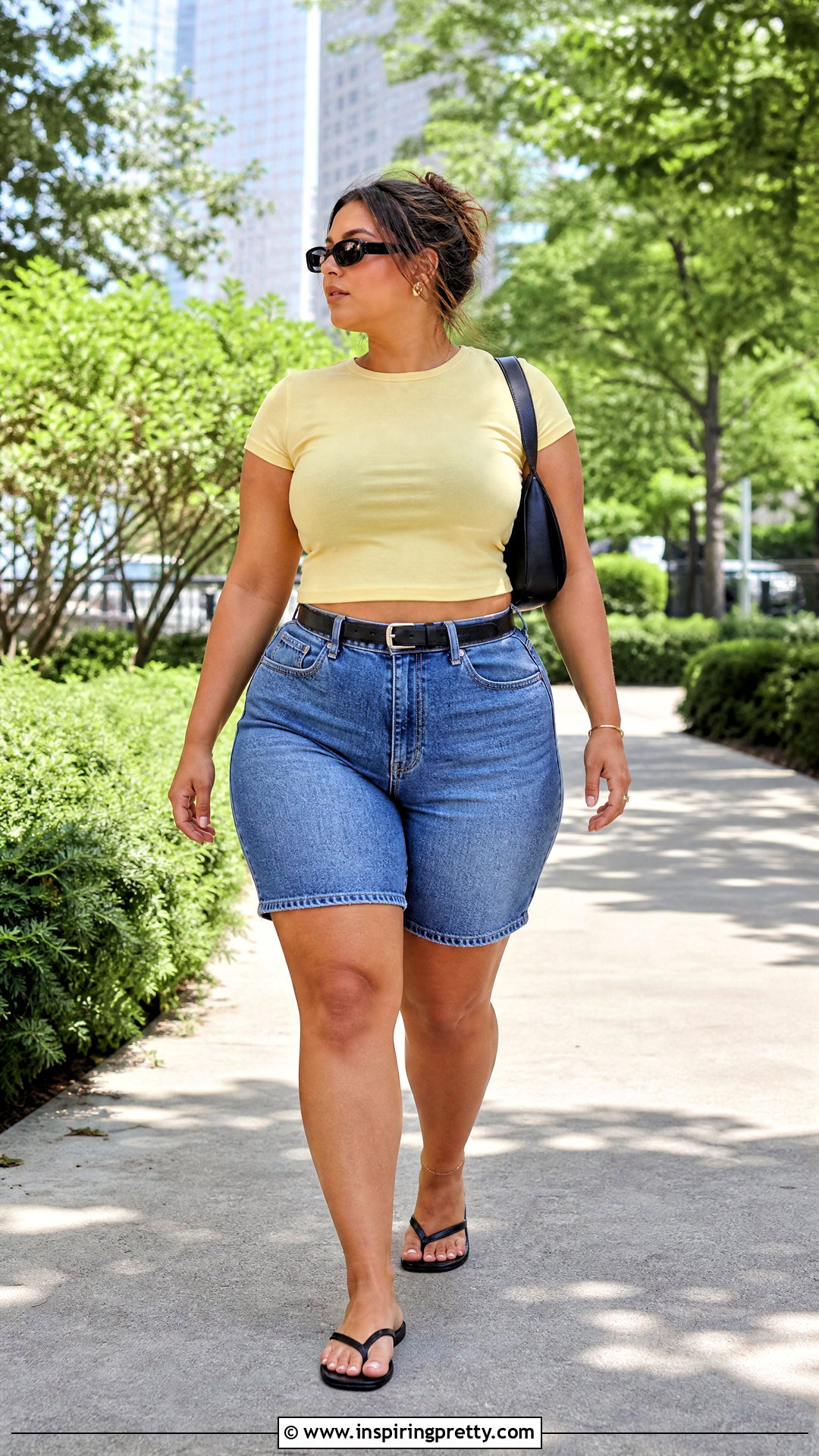 Baby Tee With Bermuda Shorts - 20 Casual Summer Top Inspiration outfit ideas