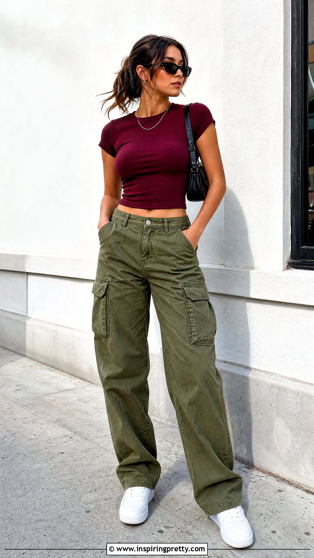 Baby Tee With Cargo Pants - 50 cute tops for women