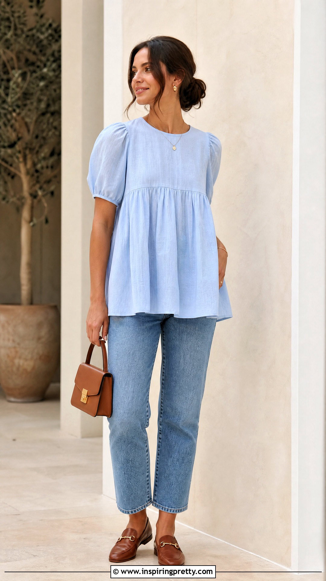 Babydoll Top With Straight Jeans - 50 top designs for women