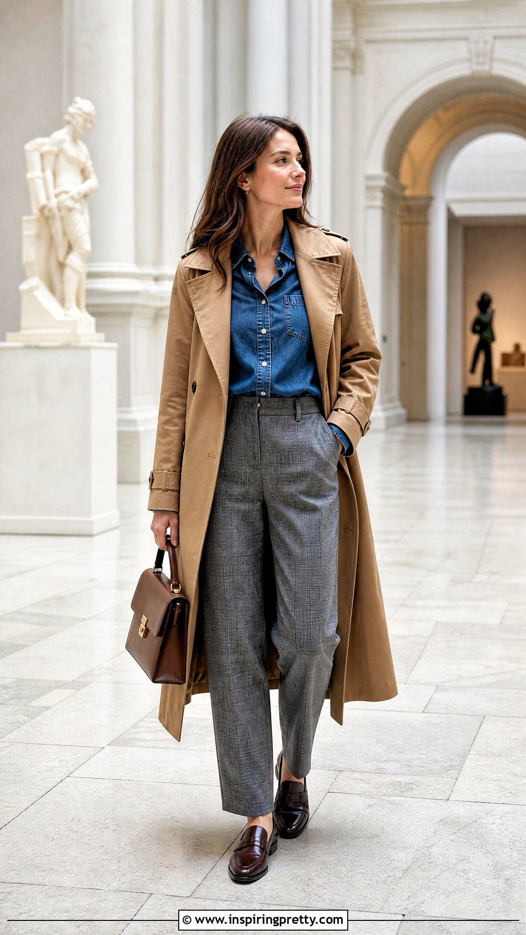 Baccini Denim Top With Plaid Trousers - 25 Baccini Denim Top outfit ideas