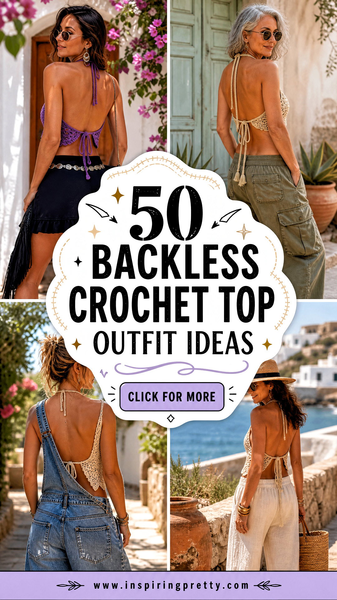 50 Backless Crochet Top Outfit Ideas for Boho Summer Style - 50 Backless Crochet Top Outfit Ideas for Boho Summer Style