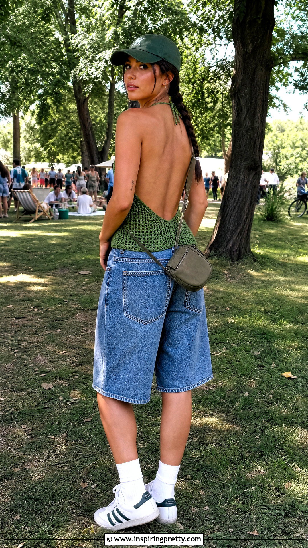 Backless Crochet Top With Jorts And Sneakers - 50 backless crochet top outfit ideas