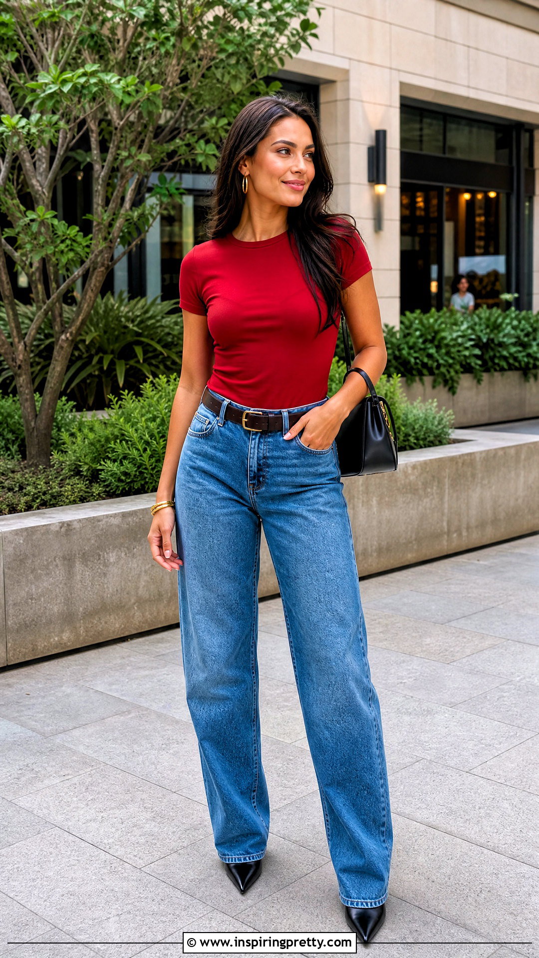 Baggy Jeans With A Fitted Red Top - 50 baggy jeans tight tops