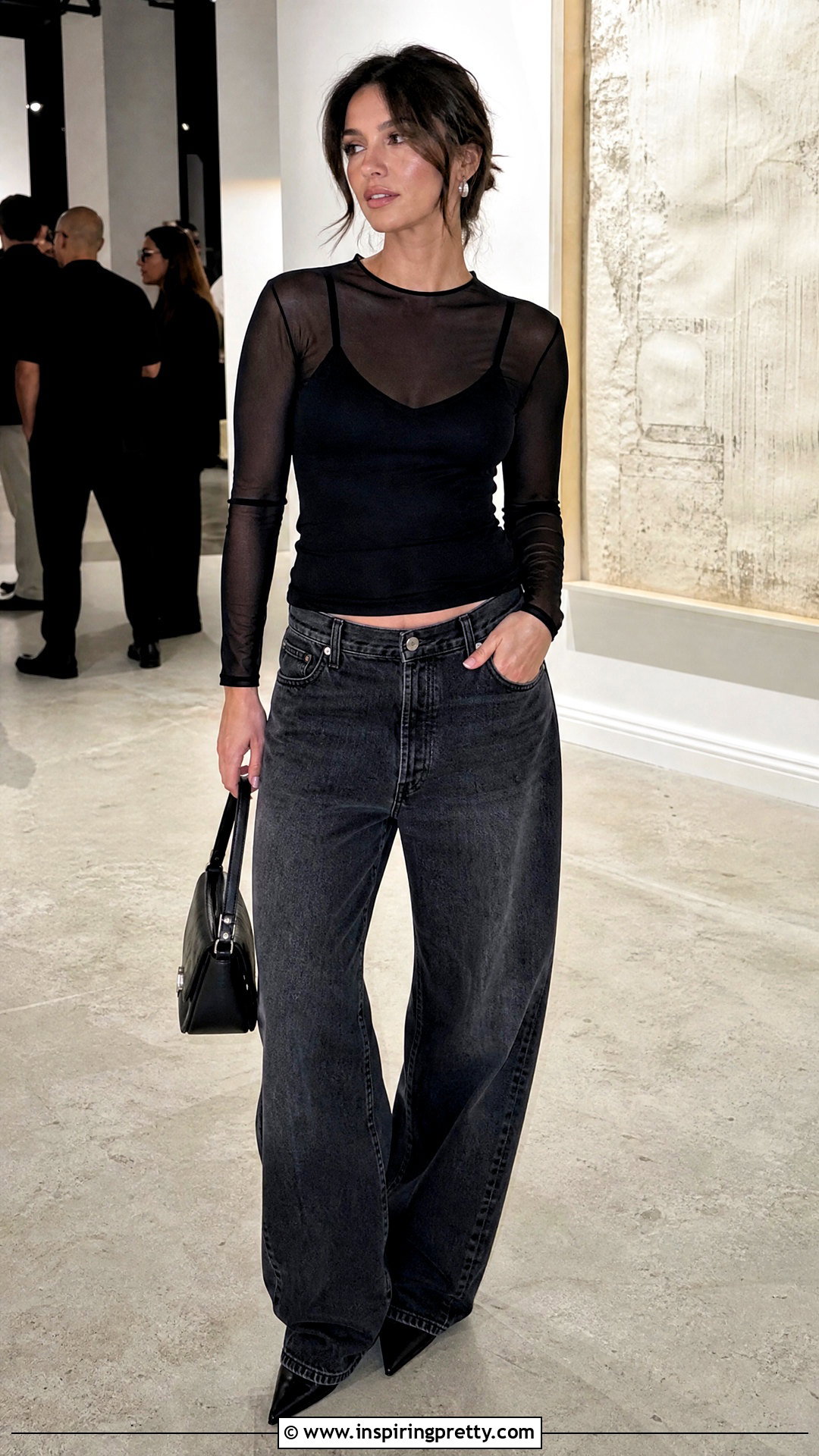 Baggy Jeans With A Fitted Sheer Layer Top - 50 baggy jeans tight tops