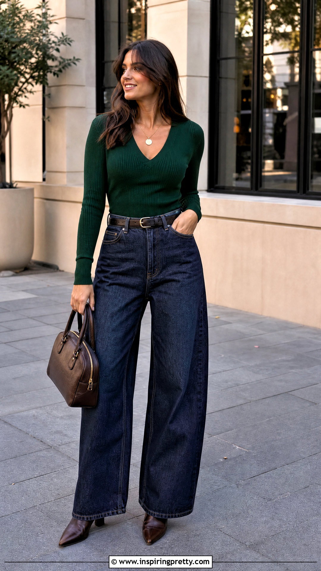 Baggy Jeans With A Fitted V Neck Top - 50 baggy jeans tight tops