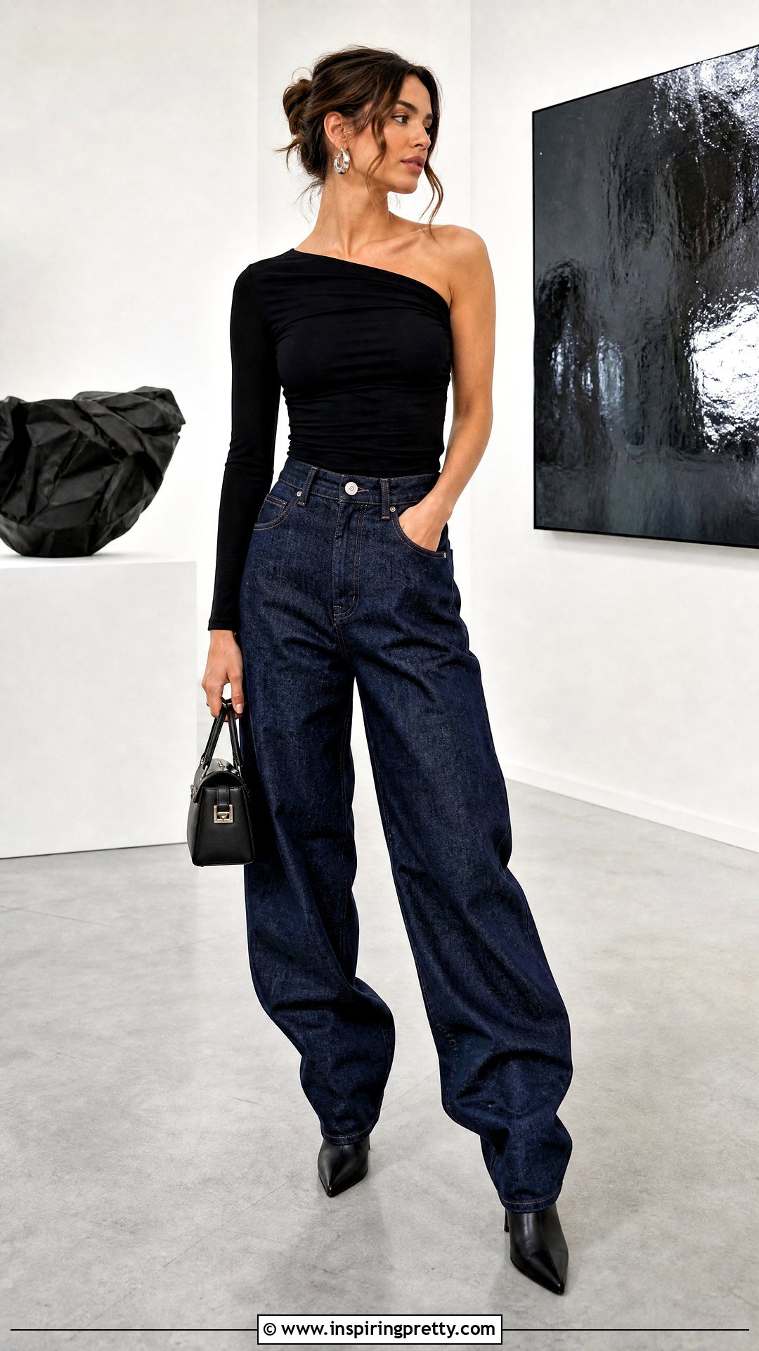 Baggy Jeans With An Asymmetrical Fitted Top - 50 baggy jeans tight tops
