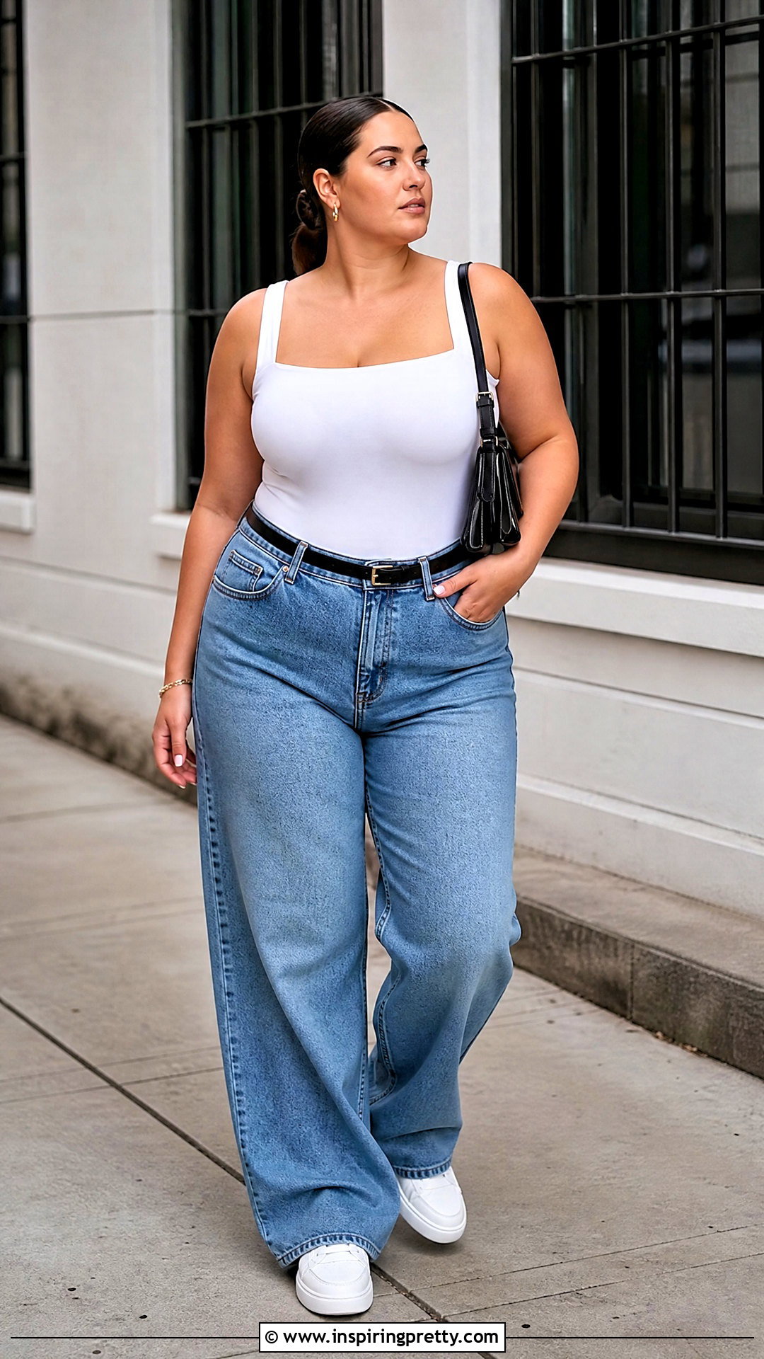 Baggy Jeans With White Bodysuit Outfit - 20 tight top baggy pants outfit ideas