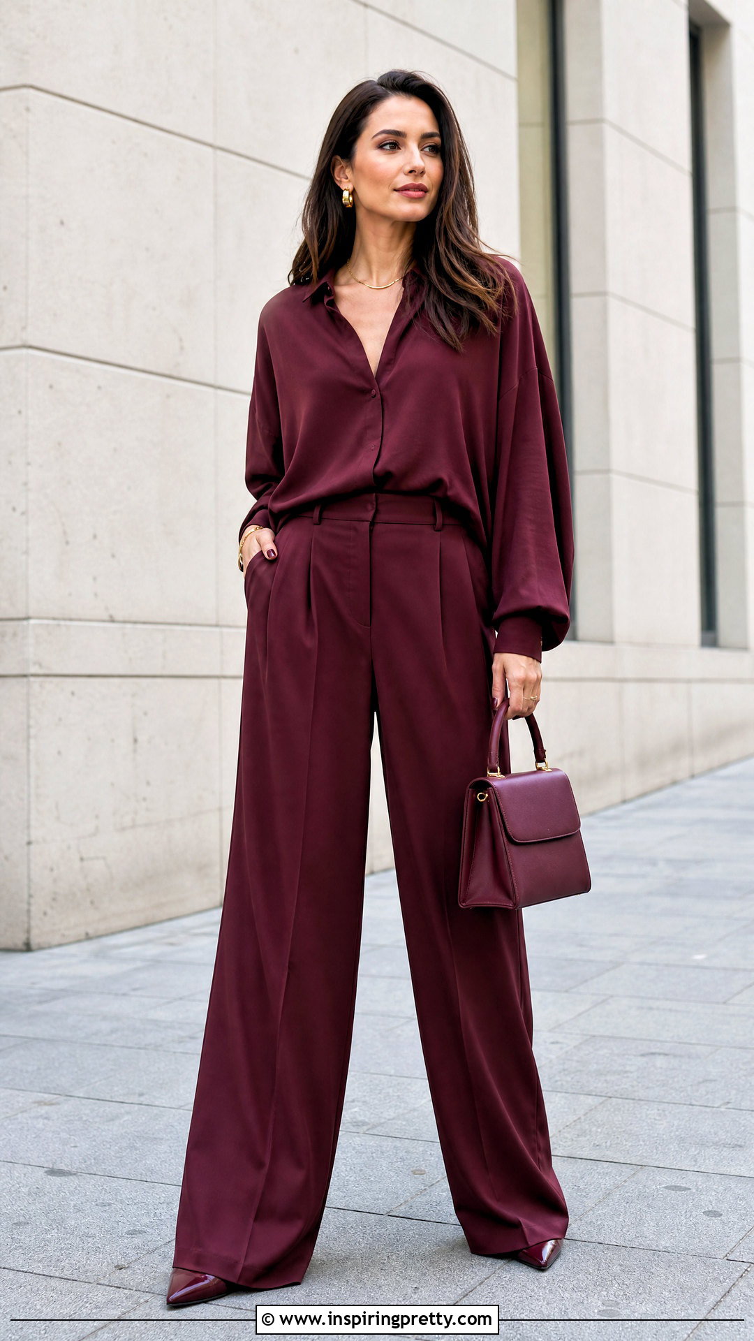 Baggy Monochrome Top With Matching Pants - 50 baggy top outfit ideas