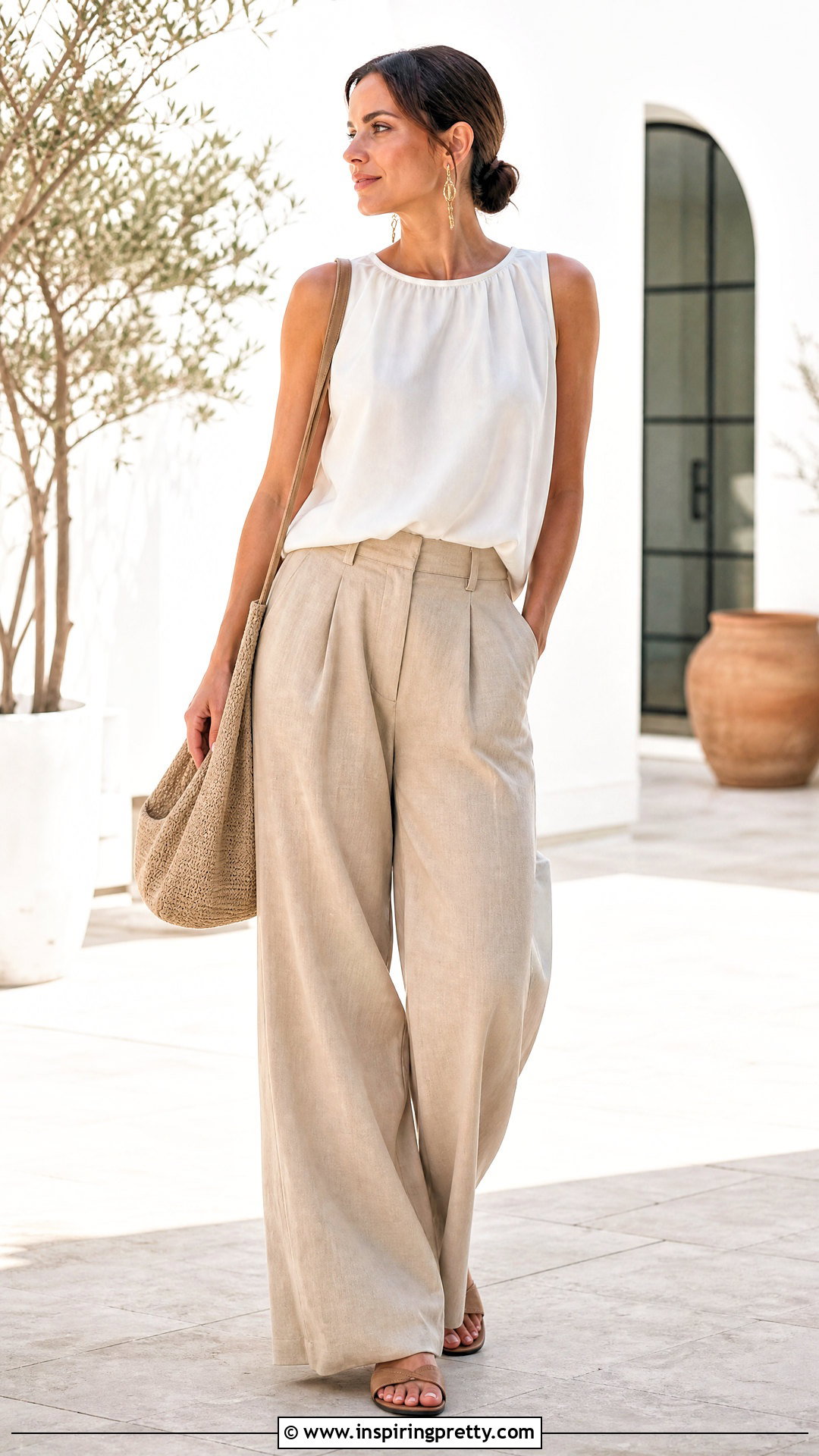 Baggy Sleeveless Top With Palazzo Pants - 50 baggy top outfit ideas