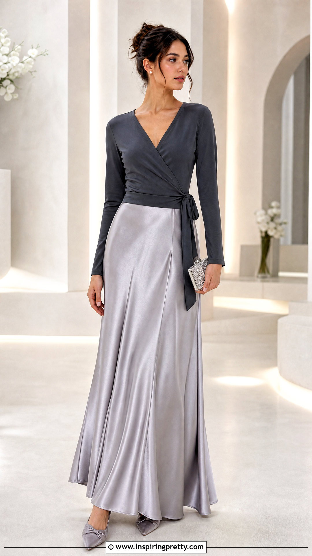 Ballet Top With Satin Maxi Skirt - 25 Ballet Style Top outfit ideas