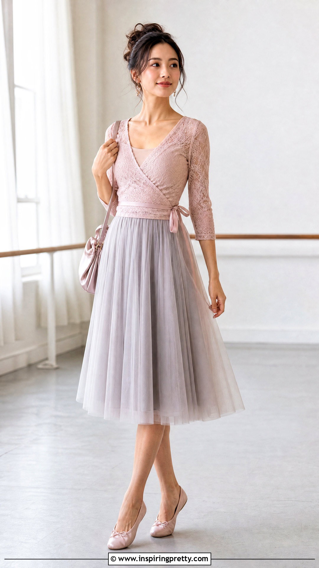Balletcore Lace Top With Tulle Skirt - 50 Lace Top Outfit Aesthetic Ideas
