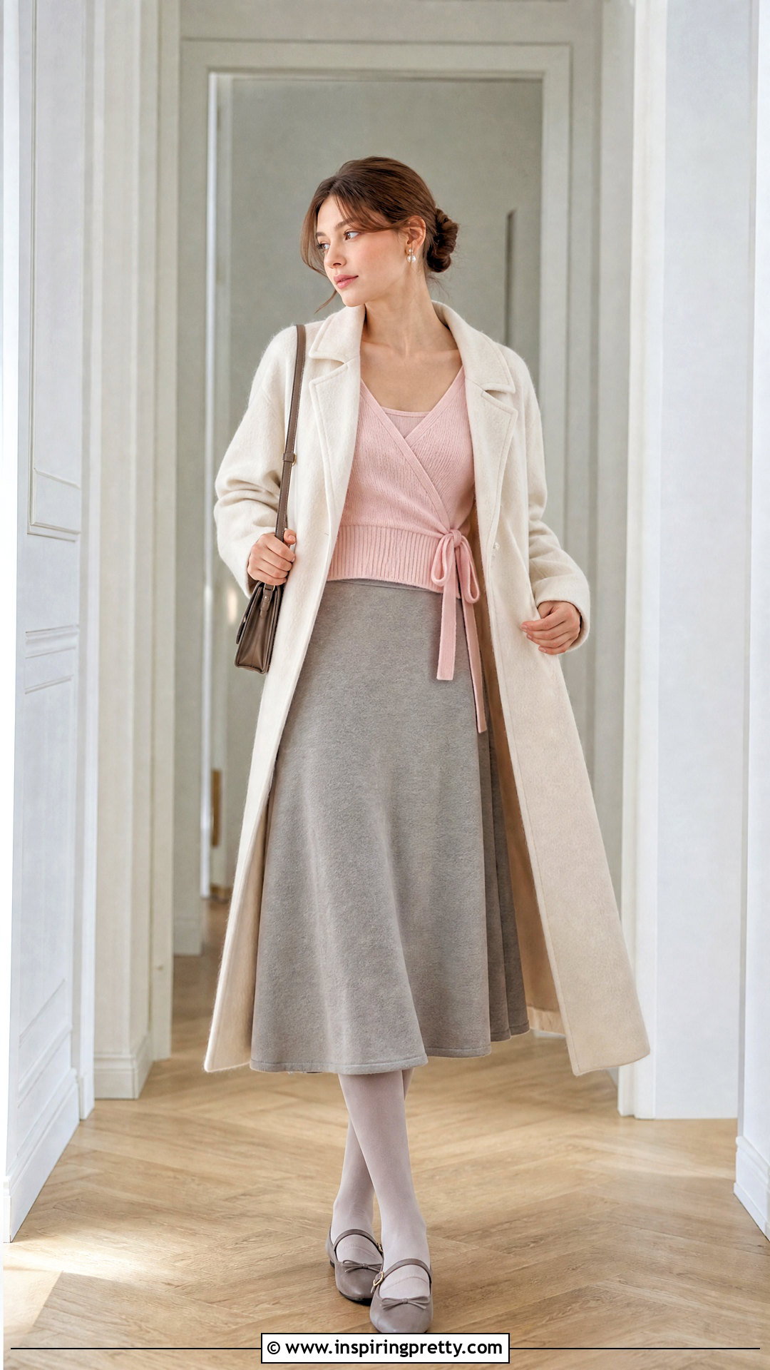 Balletcore Wrap Cardigan Outfit - 50 winter tops aesthetics