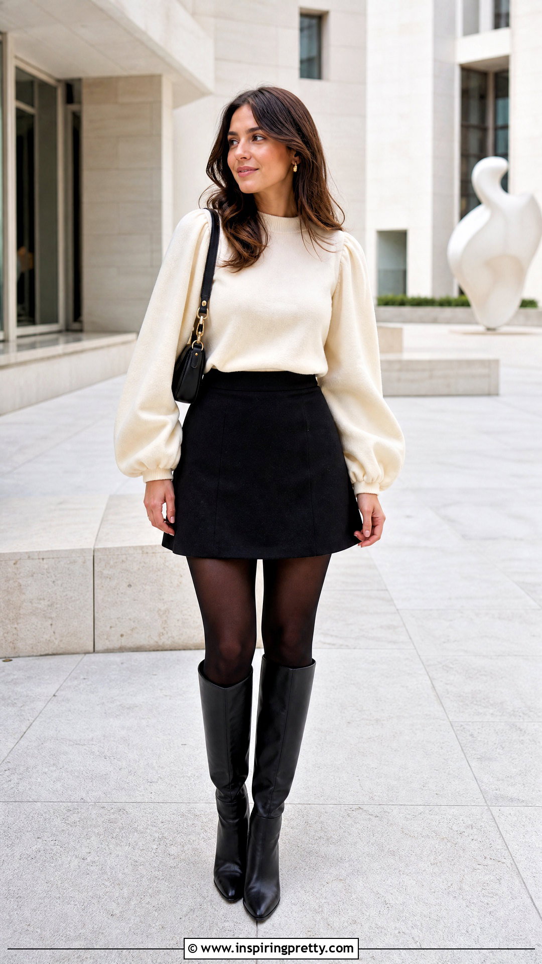 Balloon Sleeve Top And Mini Skirt Outfit - 50 top styles