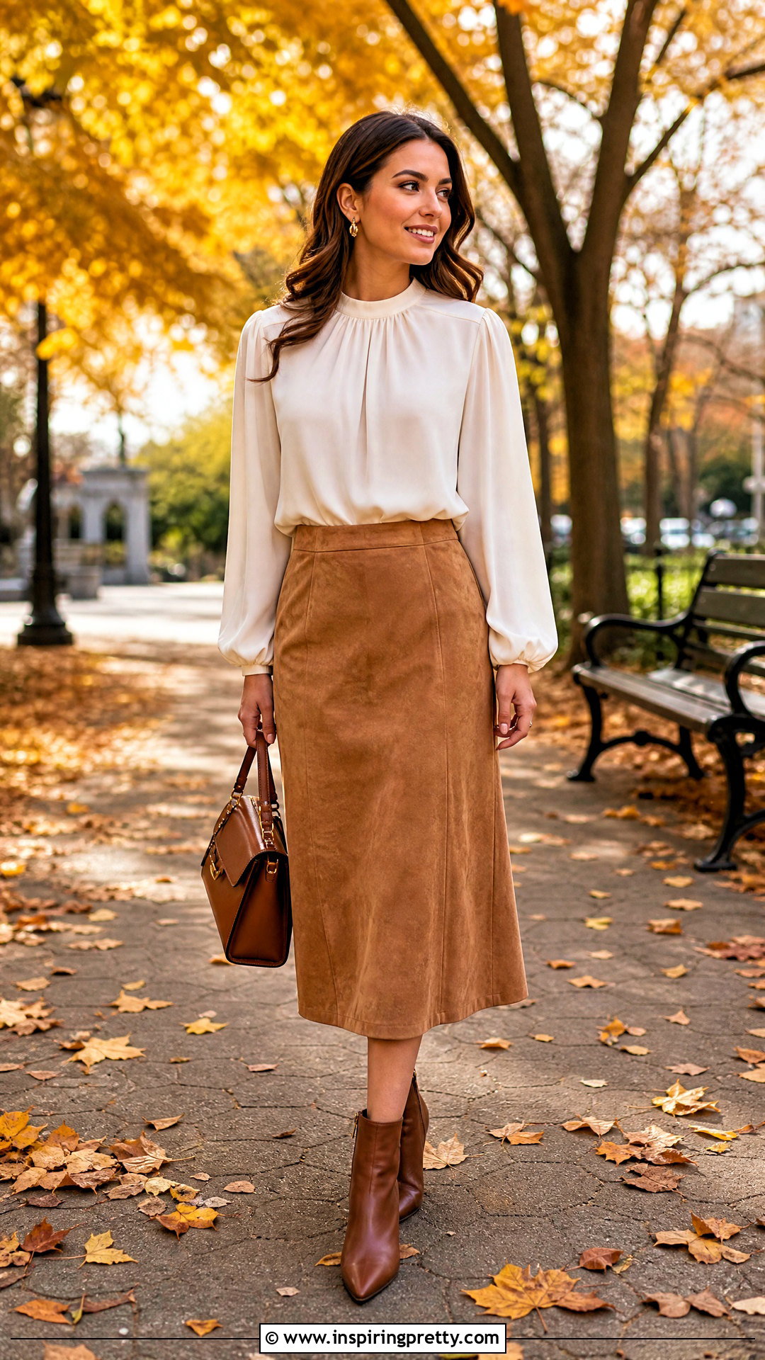 Balloon Top With Faux Suede Skirt - 50 balloon top outfit ideas
