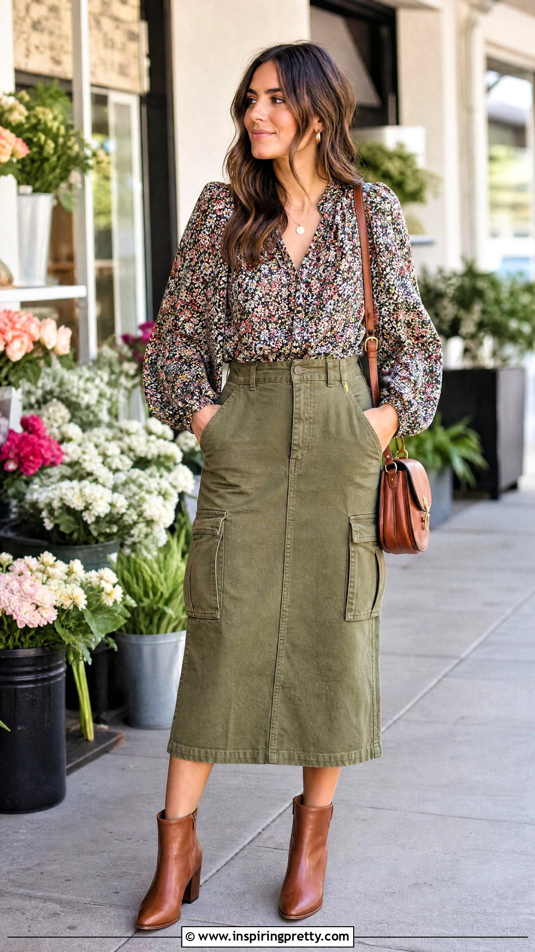 Balloon Top With Utility Skirt - 50 balloon top outfit ideas