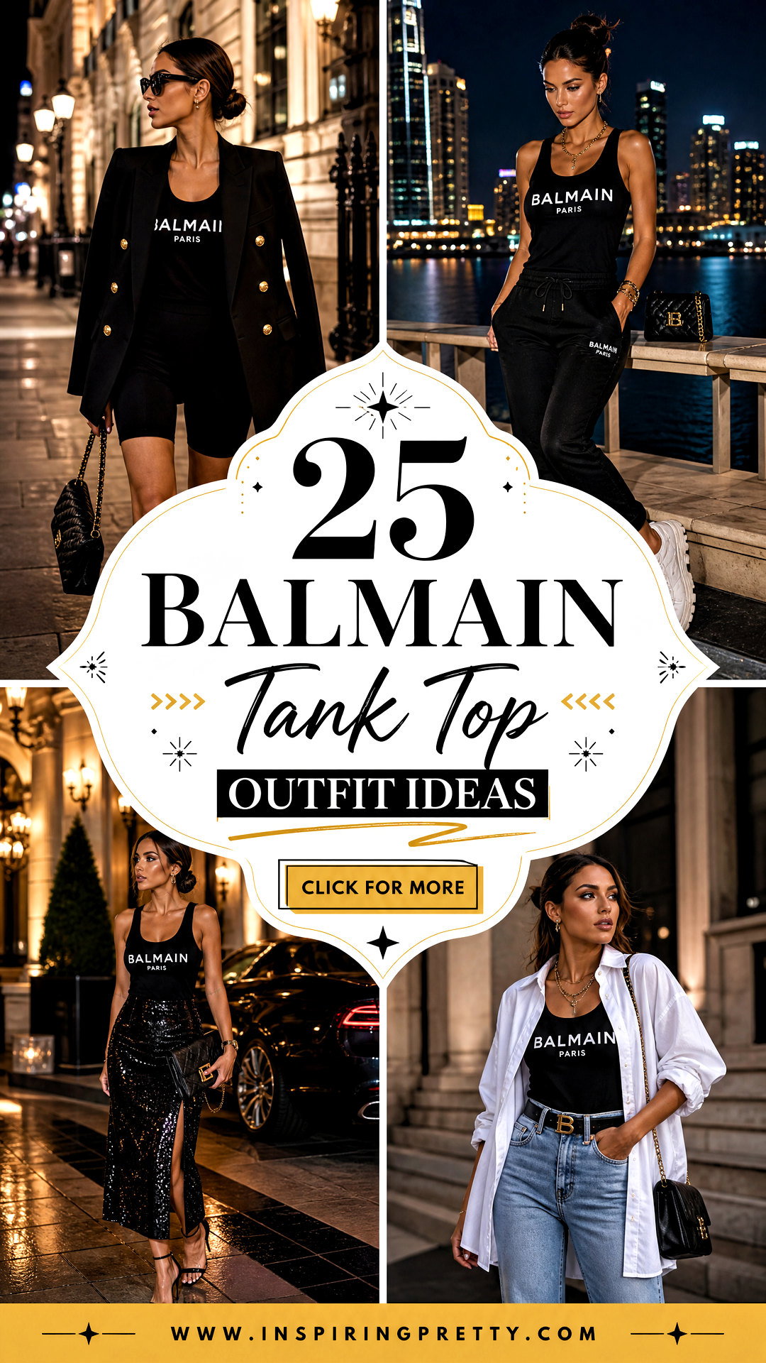 25 Balmain Tank Top Outfit Ideas for Elevated Night Looks - 25 Balmain Tank Top Outfit Ideas for Elevated Night Looks